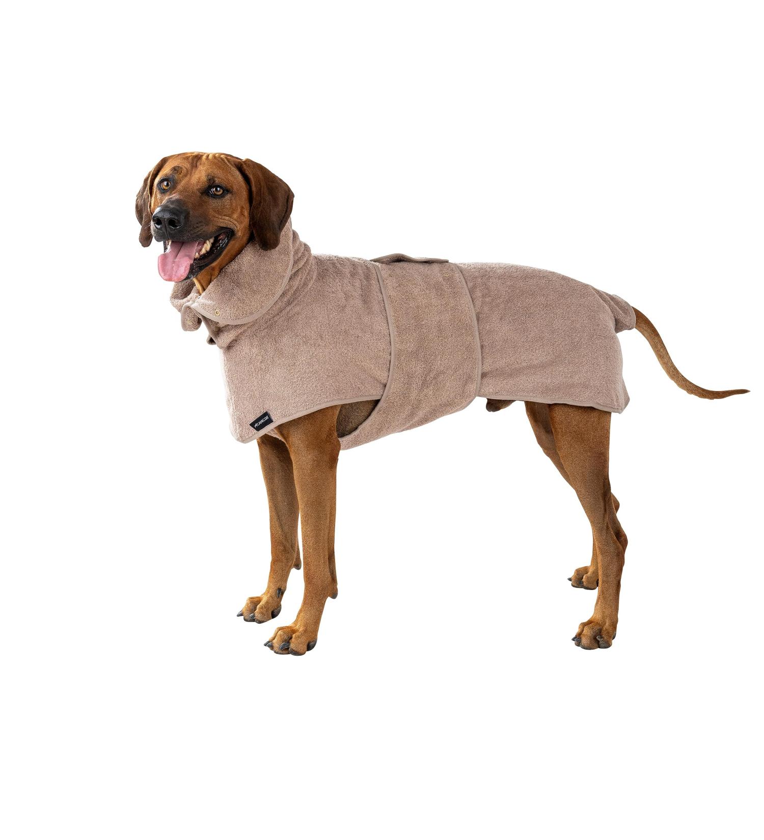 CANICOAT Dog Bathrobe Lavari - 100% Cotton Oeko-TEX Certified Size 11 Beige | Ideal for Bath Time & Grooming - Buy Online on GoSupps.com