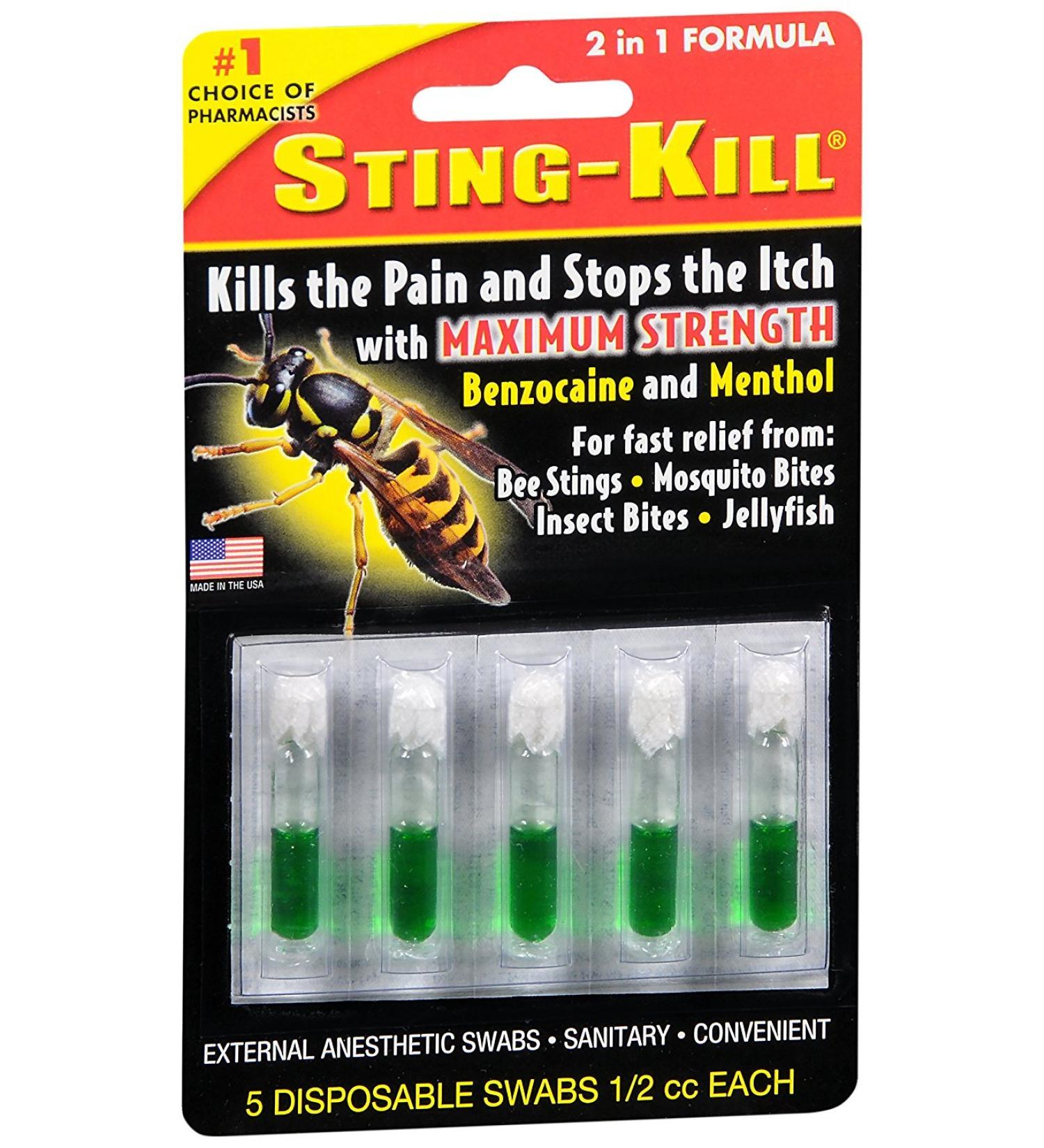 Special pack of 6 STING KILL DISPOSABLE SWABS 5 per pack