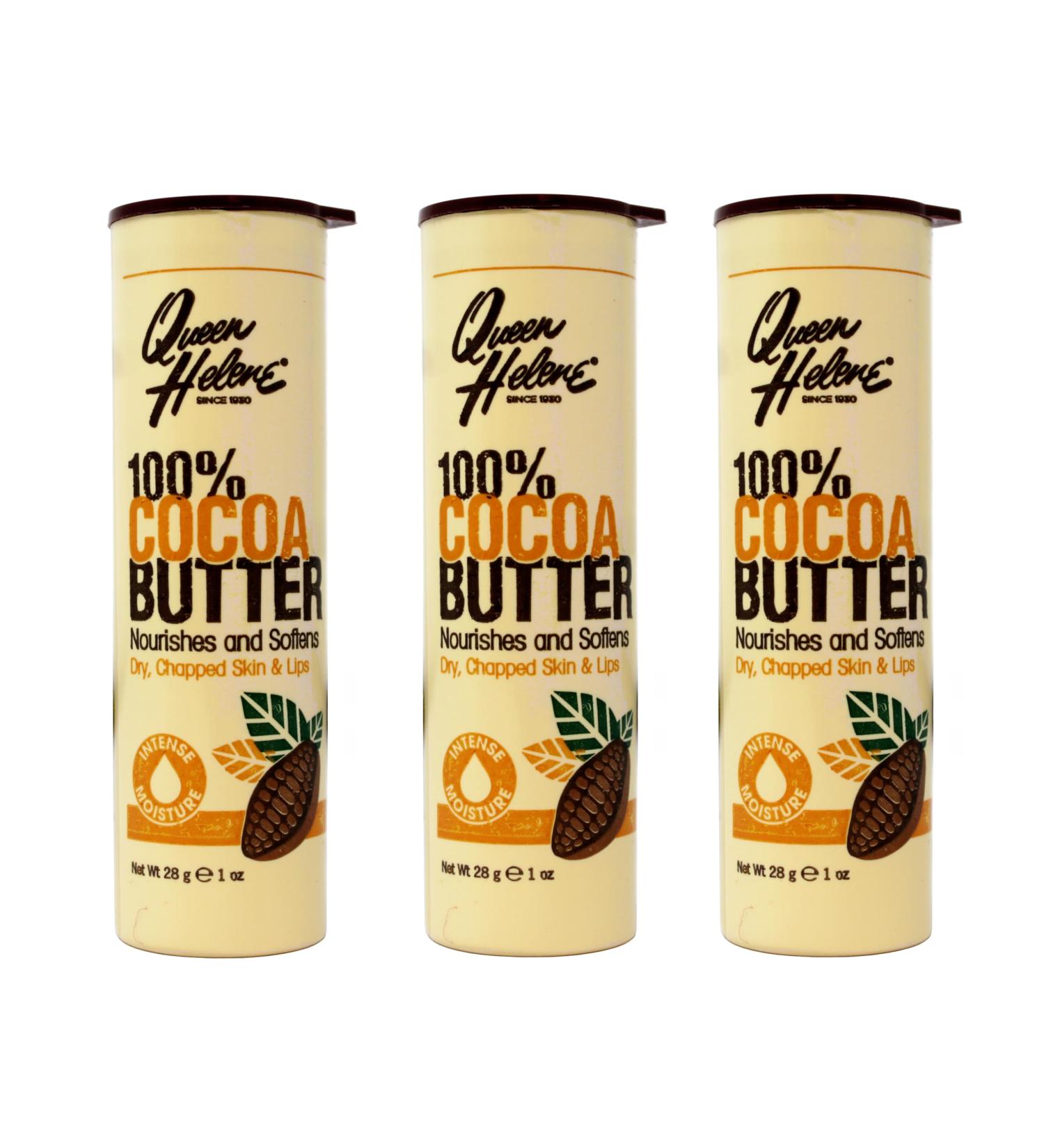 Queen Helene 100% Cocoa Butter Stick Nourishes & Softens Dry Chapped Skin and Lips On-the-Go Tube 1 oz (Pack of 3) - Buy Online on GoSupps.com
