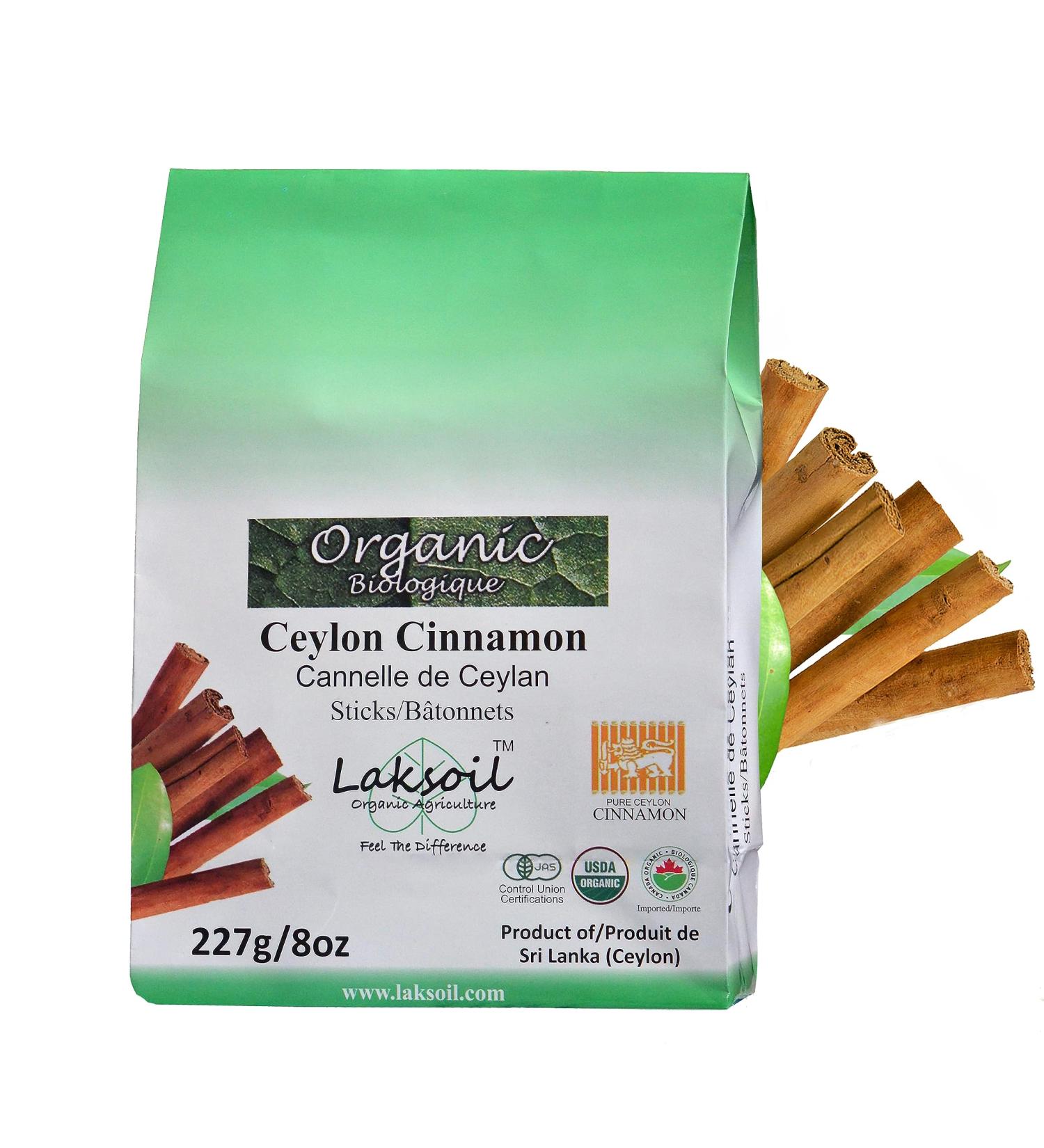 Certified Organic 227g/.5LB Premium Grade Ceylon/True Cinnamon Sticks - Buy Online on GoSupps.com