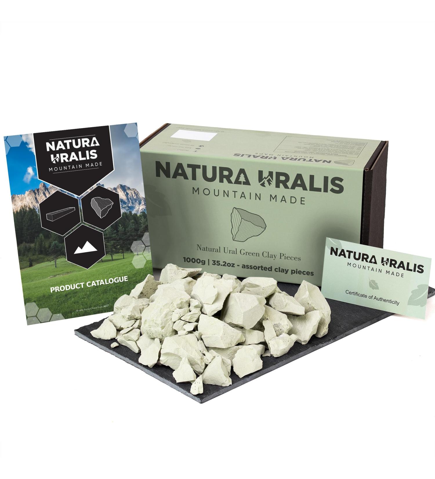 Argile Verte de l'Oural | 1000g Argile Verte Naturelle Vert Pastel Verdoyant - Croquant Etonnant Texture Terreuse Velout e et Ferme Satisfaisante Sensation ASMR - Buy Online on GoSupps.com