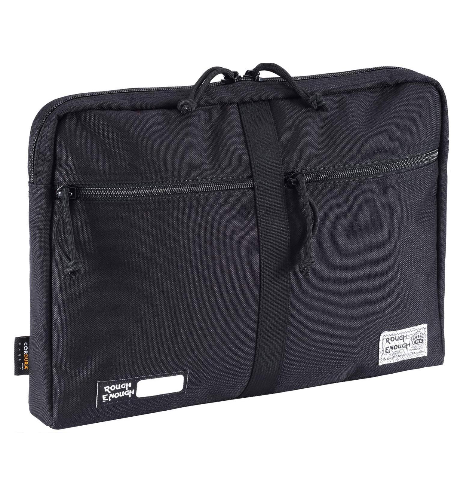 Rough Enough 13-14 inch Laptop Case Bag for Men - EDC Tactical Notebook Organizer Pouch with Compartments - Ideal for Mouse, Power Adapter, Cables - Travel Cordura - Buy Online on GoSupps.com