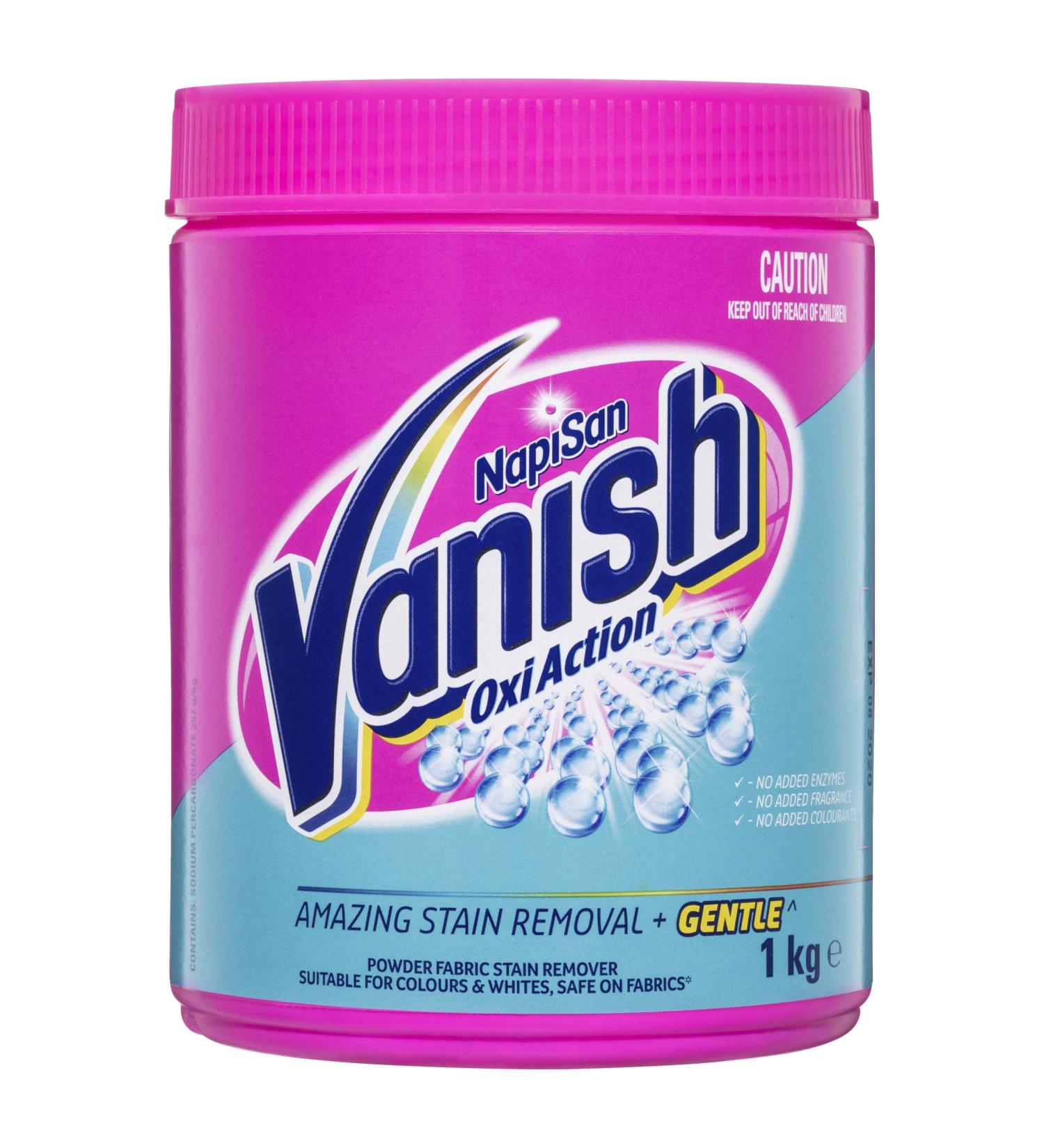 Buy Vanish Napisan Oxi Action Sensitive Powder 1kg Effective Stain Remover for All Fabrics | Fast International Shipping - Buy Online on GoSupps.com