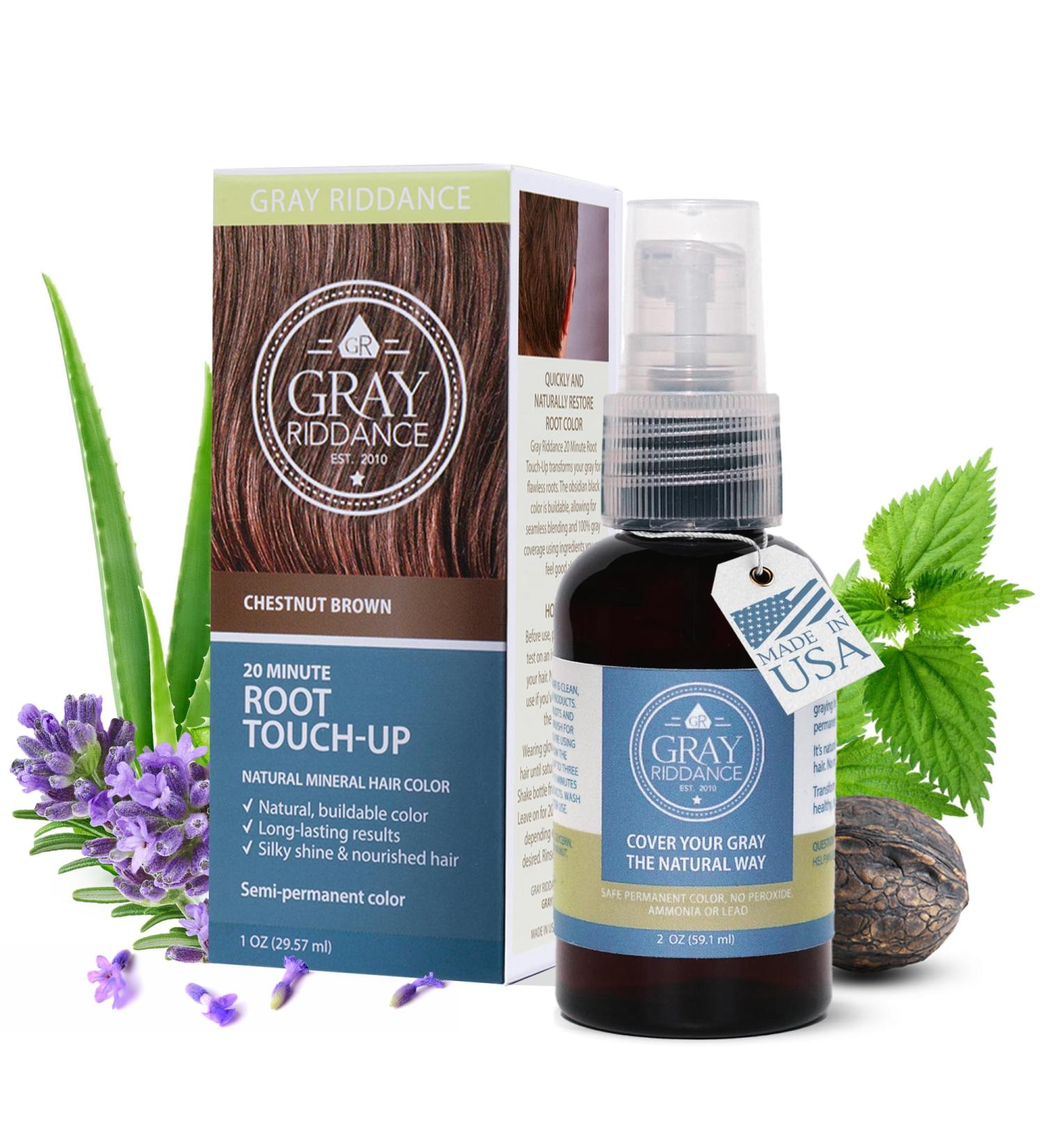 20-Minute DIY Hair Root Touch Up Spray - Vegan Ammonia-Free Chestnut Brown for Men & Women | 100% Non-Toxic Gray Coverage - Buy Online on GoSupps.com