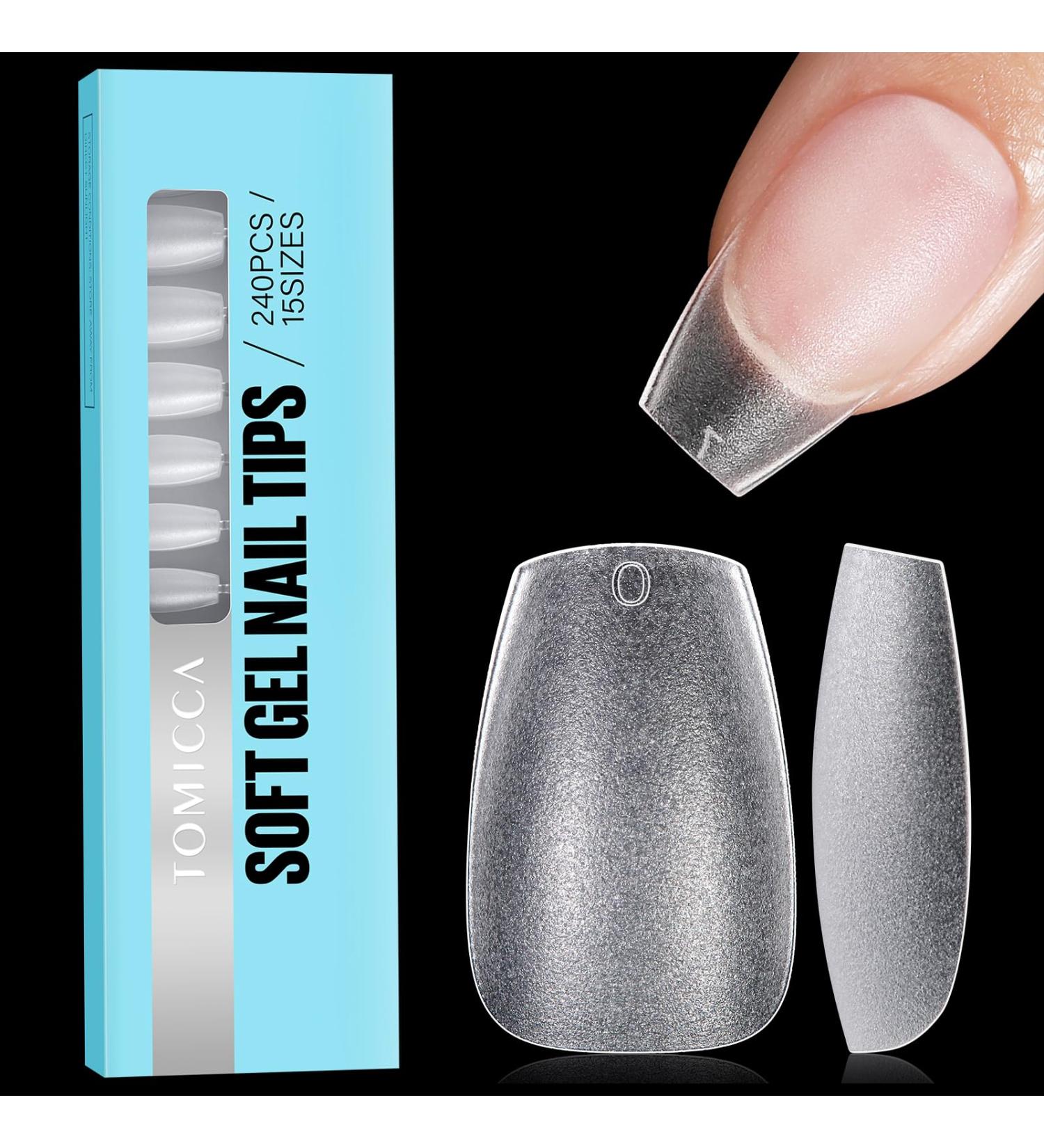TOMICCA Short Coffin Nail Tips Clear Nail Tips Natural False Nails Coffin French Acrylic Nails Artificial Nails Tips for Girls Women (240 Pcs 15 Sizes) 1.Short Coffin - Buy Online on GoSupps.com