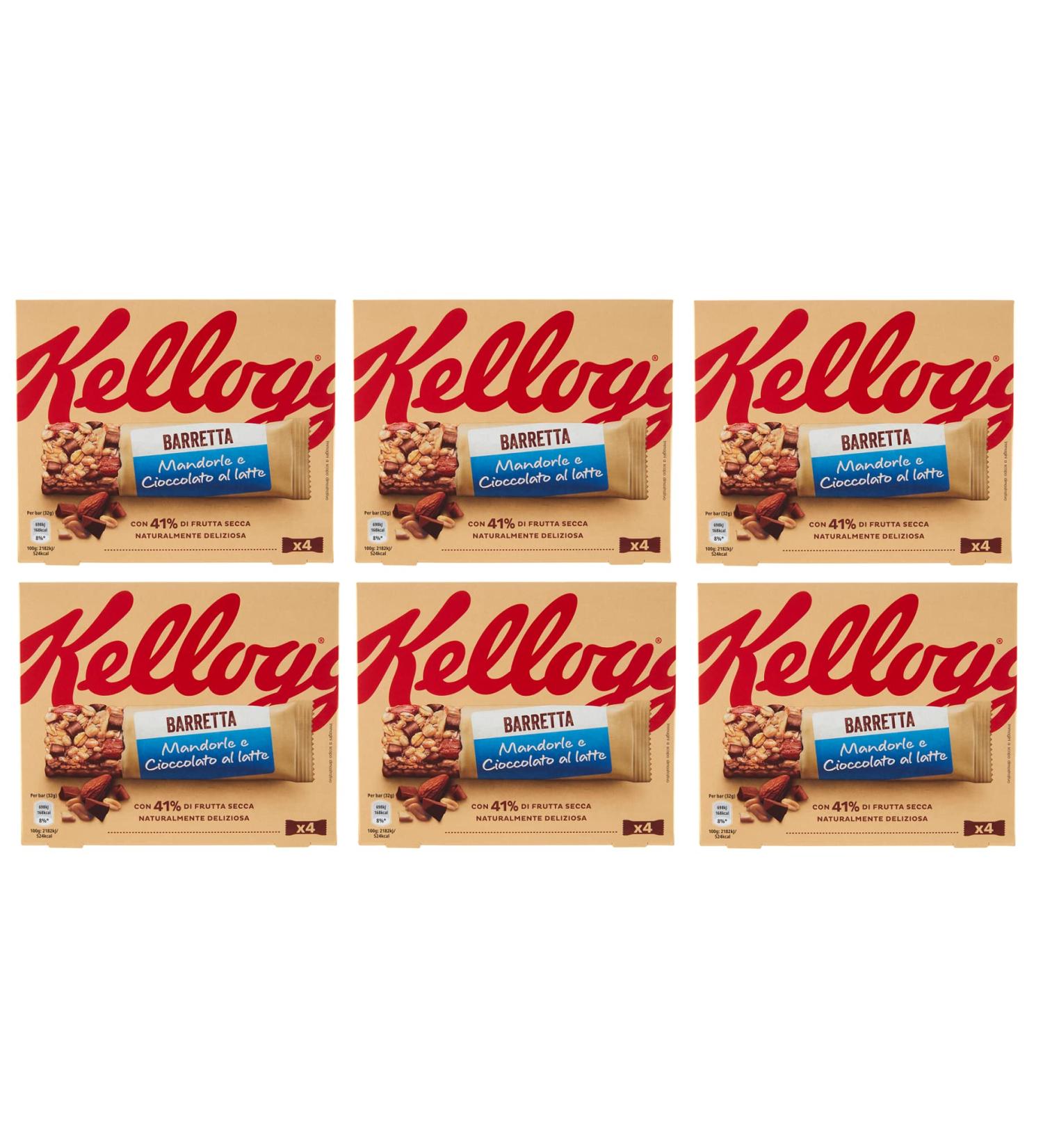  Kellogg's Kellogg's Milk Chocolate Almond Bar (4 x 32 g) 128 g with 41% Dried Fruits (Pack of 6) - Buy Online on GoSupps.com