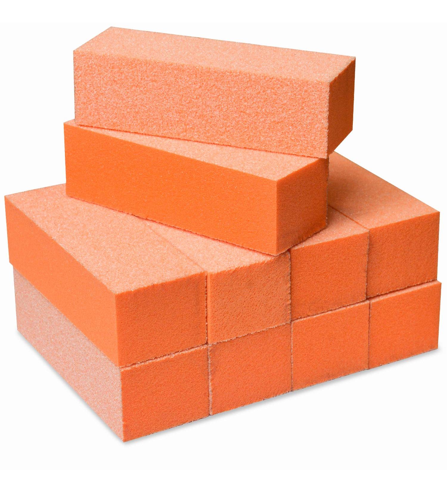 Maccibelle Durable Nail Buffer Sanding Block 60/100 Grit Orange Buffer for Buffing File Acrylic Polygel Artificial Dip System Fingernails  Pedicure Tool 10 Pieces