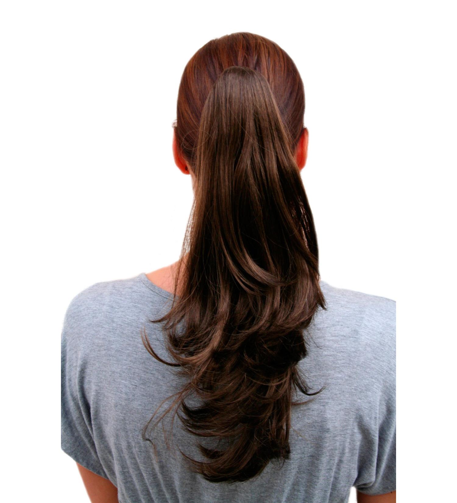 WIG ME UP - T400-8 Hairpiece PONYTAIL VOLUMINOUS wavy brunette BROWN shade 8