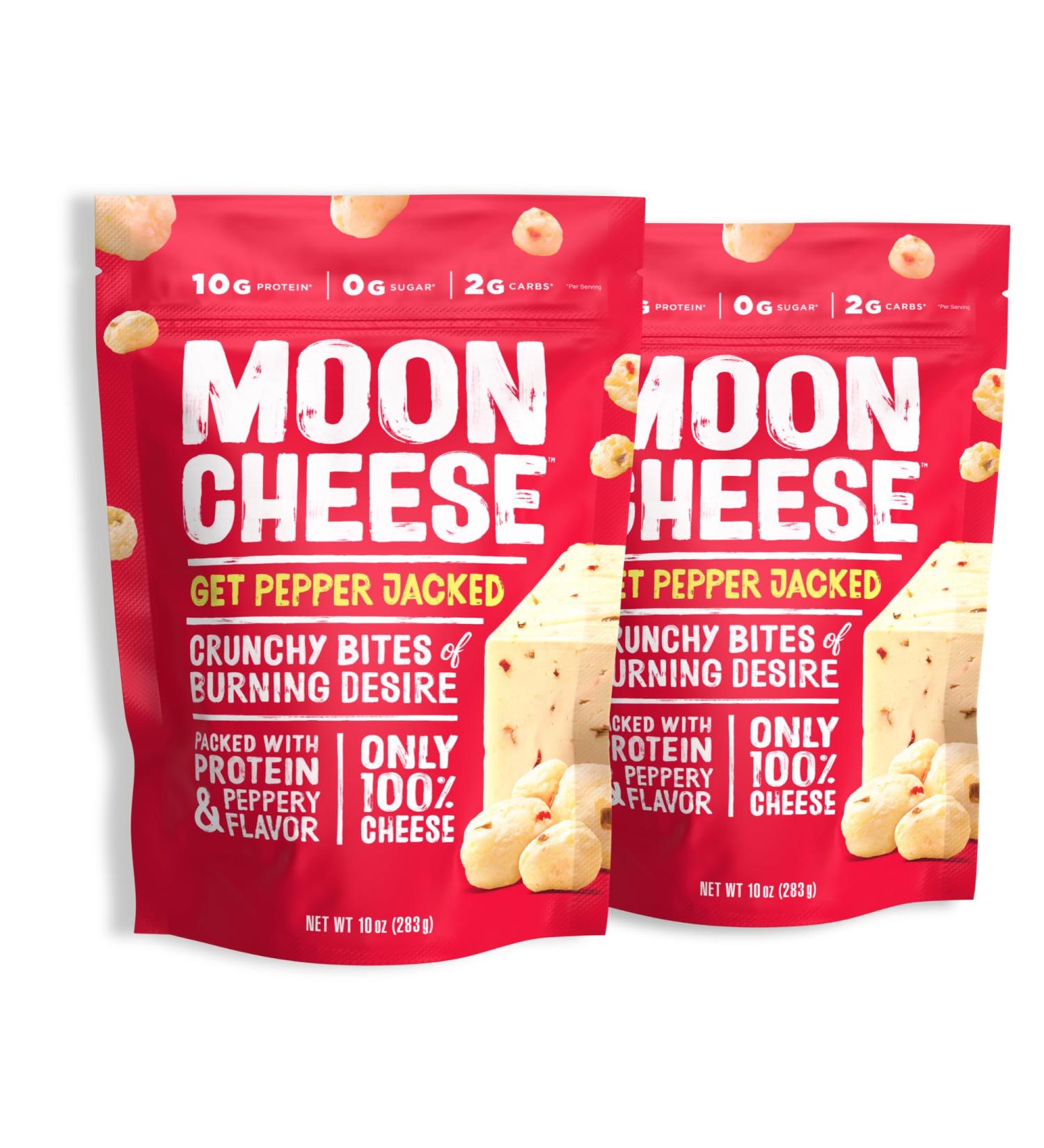 Moon Cheese Bites Get Pepper Jacked 10-Ounce 2-Pack 100% Real Cheese Snack Protein Keto After-School or Lunch Snack - Buy Online on GoSupps.com
