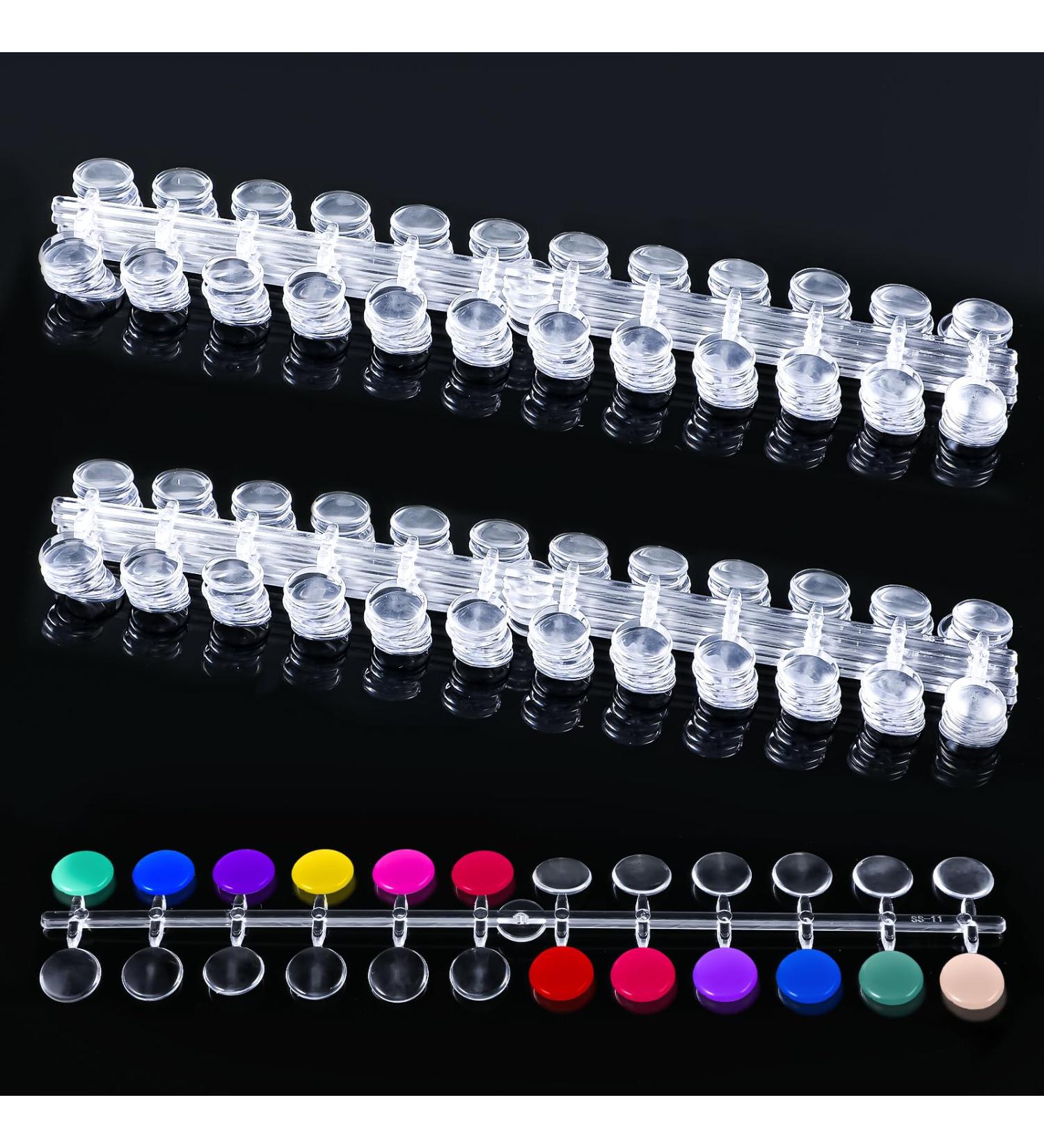 240Pcs Round False Nail Display Tips - Clear Nail Art Color Chart with Adhesive Stickers for Training & Practice - Buy Online on GoSupps.com