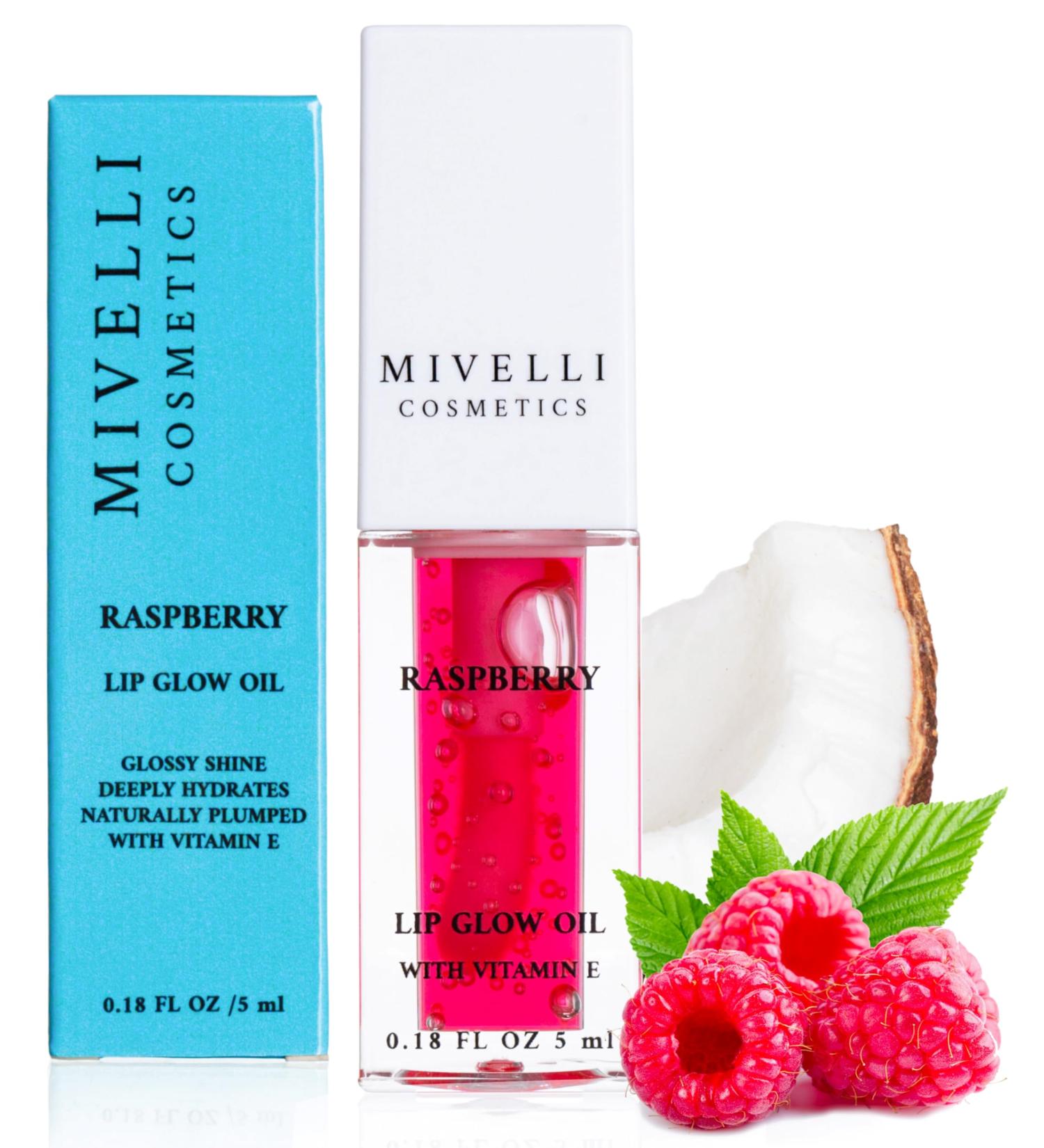 Buy Lip Glow Oil - Tinted Moisturizing Lip Oil with Raspberry Stain | Hydrating Non-Sticky Plumping Gloss for Dry Lips | Perfect Gift - Buy Online on GoSupps.com