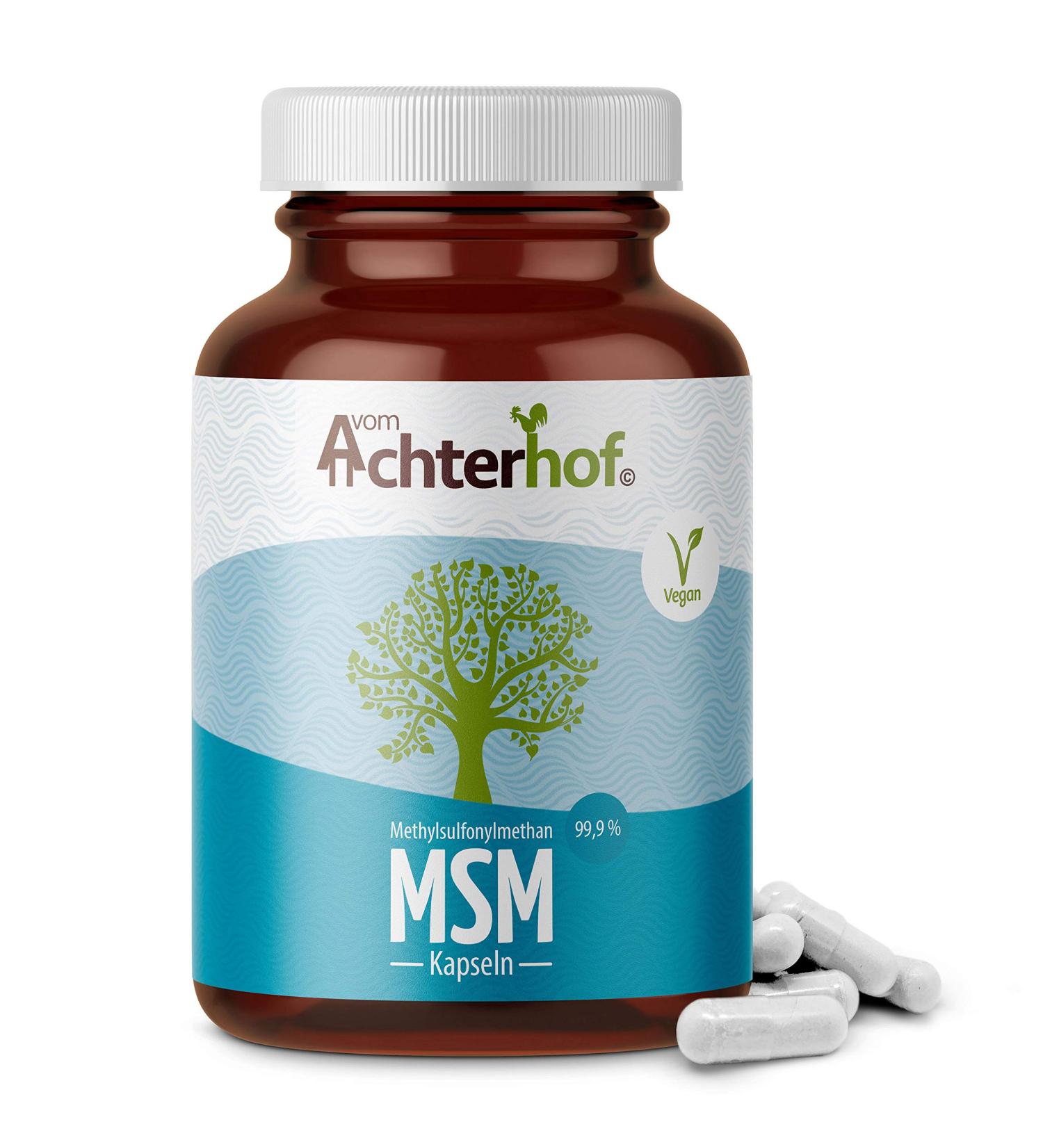 Buy MSM Capsules High Dose - 160 Pieces | 1800mg Methylsulfonylmethane (MSM) Sulfur Powder | International Shipping Available | Achterhof - Buy Online on GoSupps.com