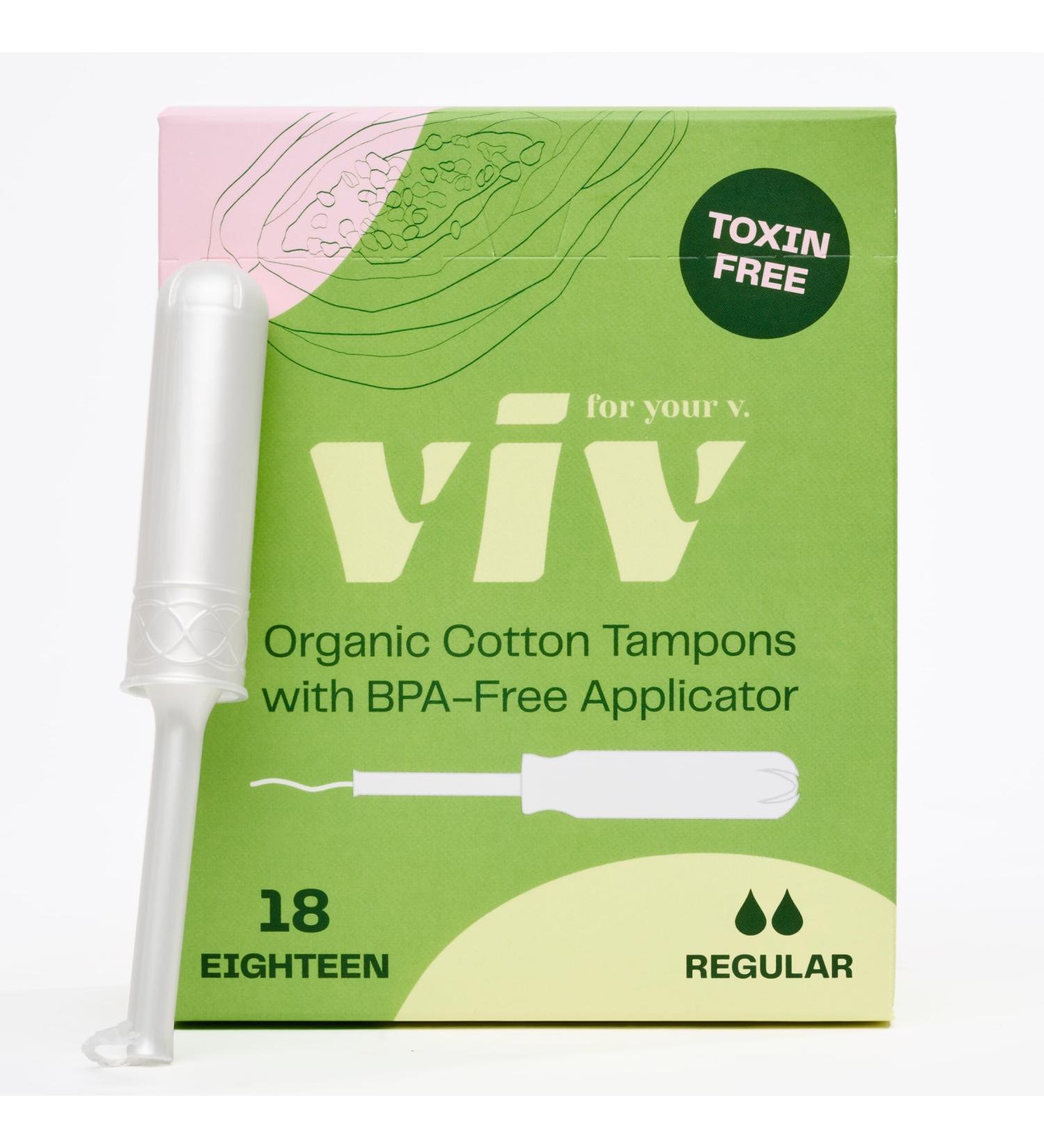 Buy Viv Organic Cotton Tampons - 18 Carat Normal Absorbency | Eco-Friendly & International Shipping - Buy Online on GoSupps.com