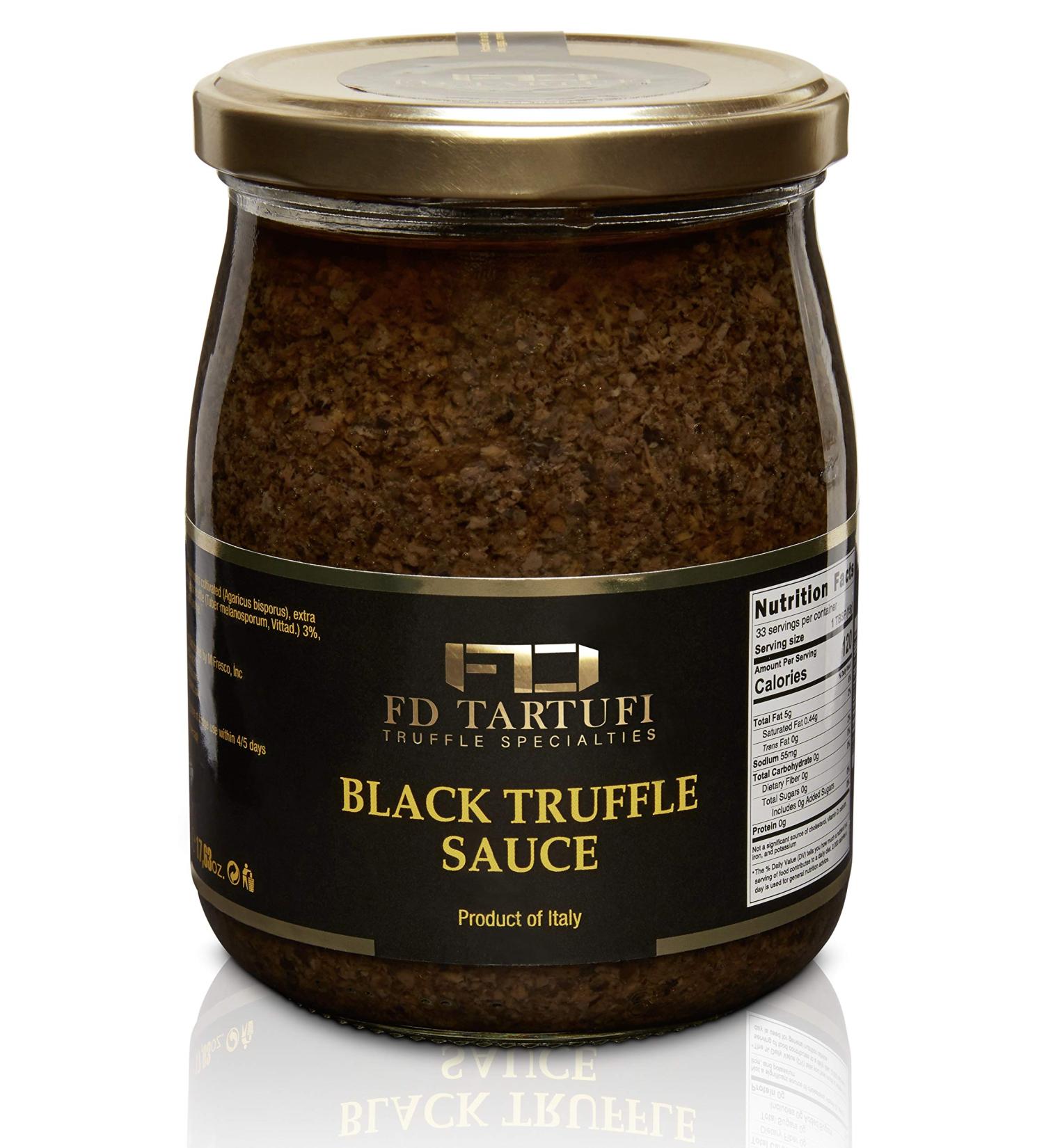 FD TARTUFI Black Truffle Sauce 500g (17.63oz) | Gourmet Tuber Melanosporum Sauce from Italy | Kosher, Non-GMO | Mushrooms & Truffles Specialty Food - Buy Online on GoSupps.com