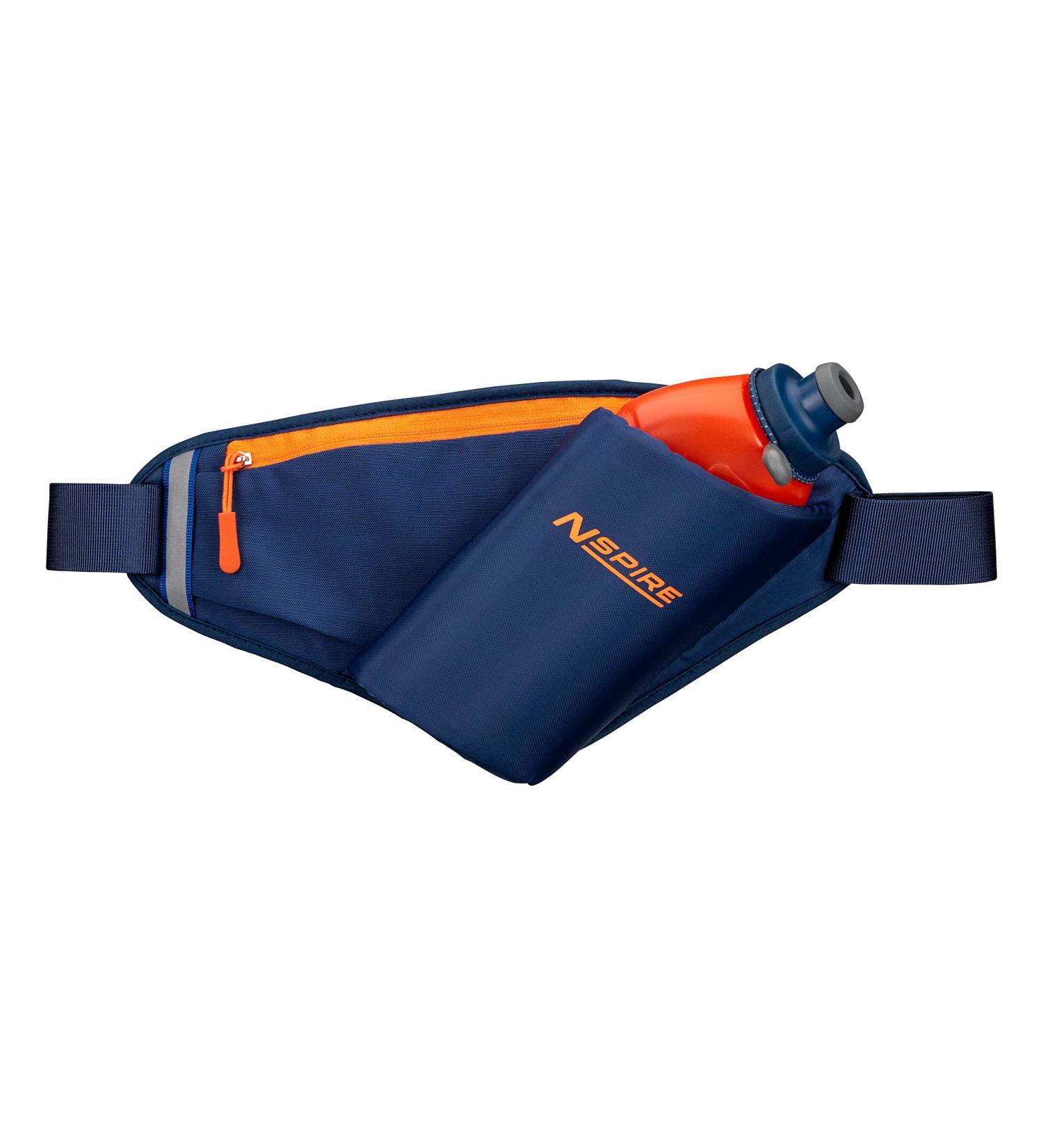 Nspire Hydration Waist Pack with 18oz Flask | Running Hiking Walking Camping Cycling | True Navy/Tigerlily - Buy Online on GoSupps.com
