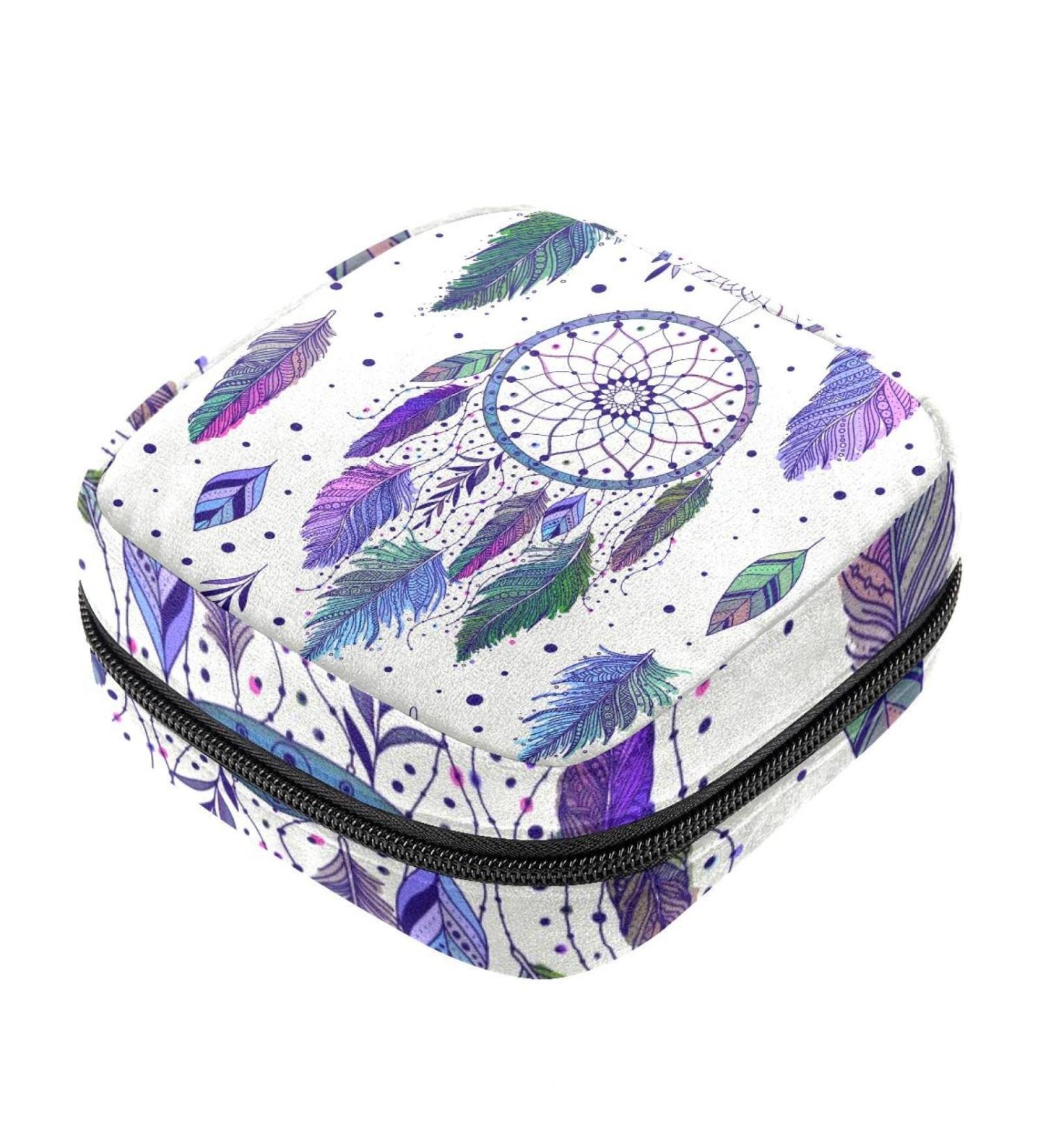 Dreamcatchers Boho Sanitary Napkin Bag | Ethno Style Menstrual Cup Pocket | Portable Storage for Teenage Girls & Women - Buy Online on GoSupps.com