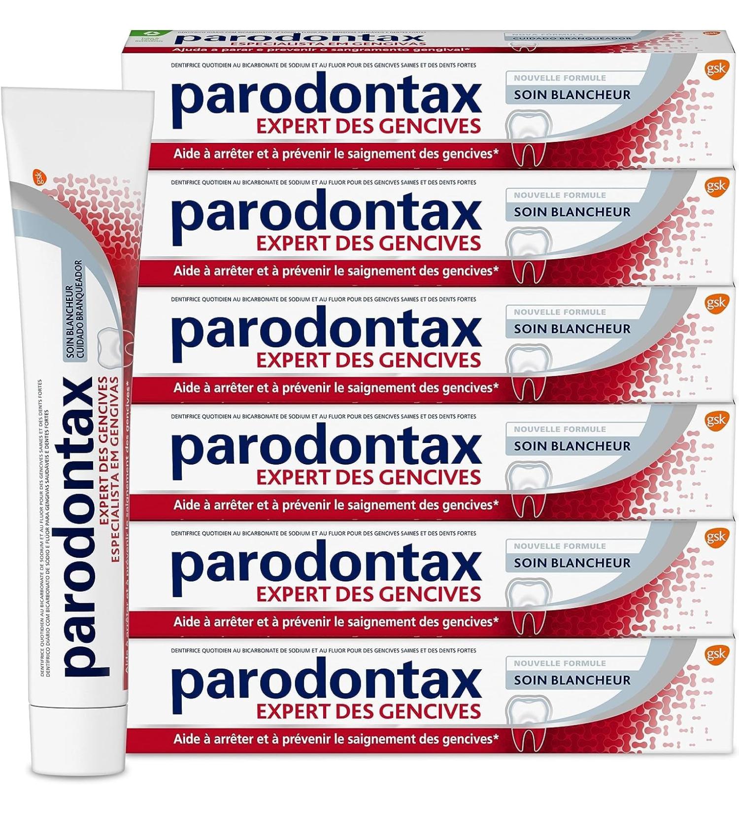 Parodontax Whitening Care Toothpaste Anti-Tartar Action Helps Stop and Prevent Bleeding Gums Improved Taste Pack of 6x75ml - Buy Online on GoSupps.com