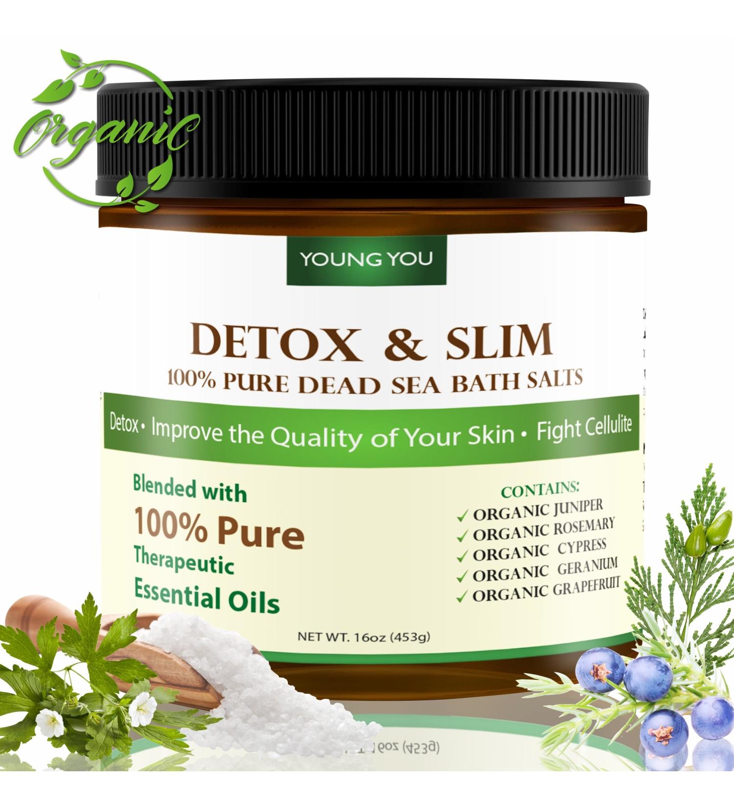 Organic Dead Sea Bath Salt for Detox Body Soak - Reduce Cellulite, Slim Down, Improve Skin & Circulation - Buy Online on GoSupps.com