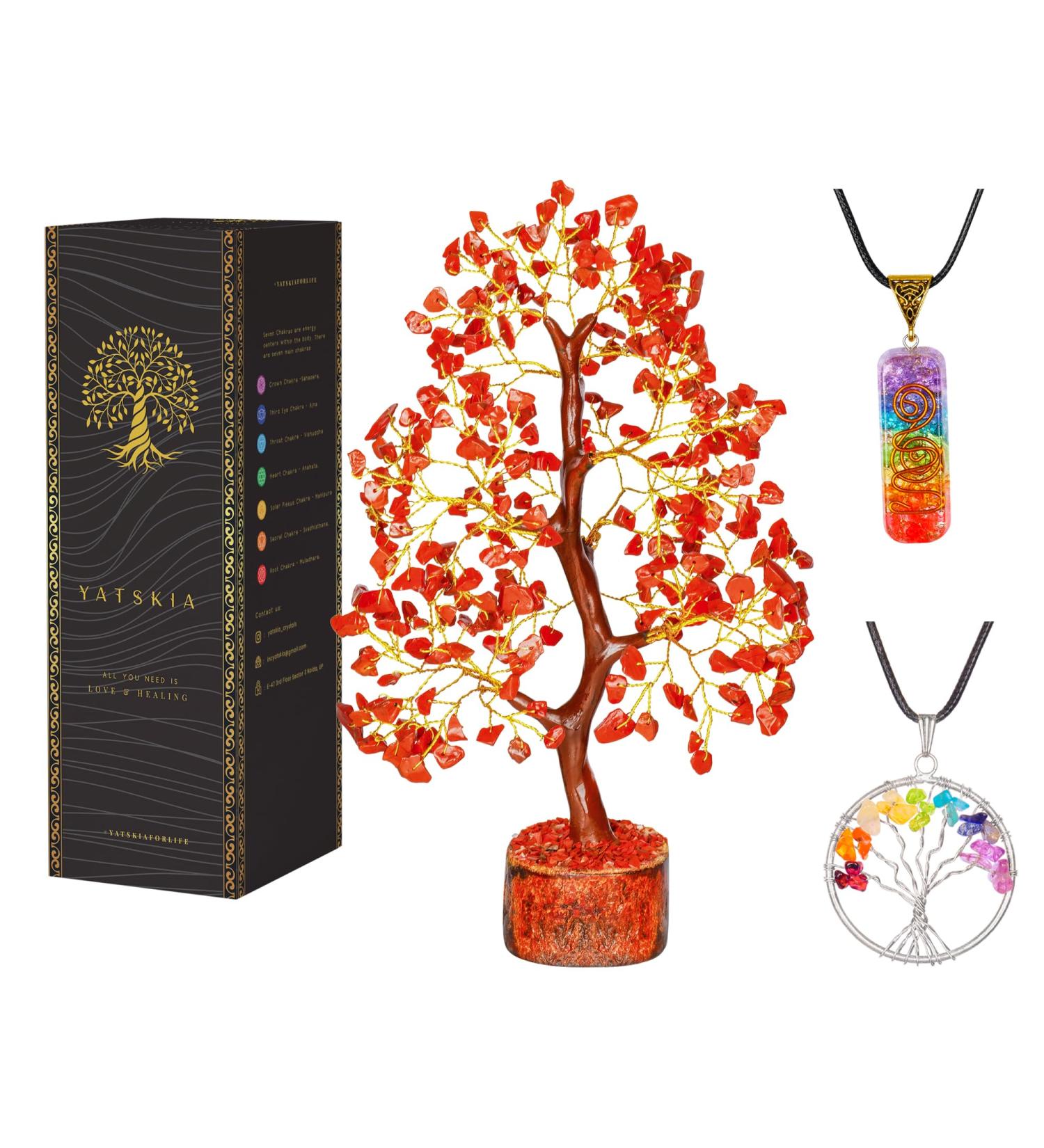 YATSKIA Red Jasper Crystal Tree of Life: Spiritual Decor & Reiki Gift - Buy Online on GoSupps.com