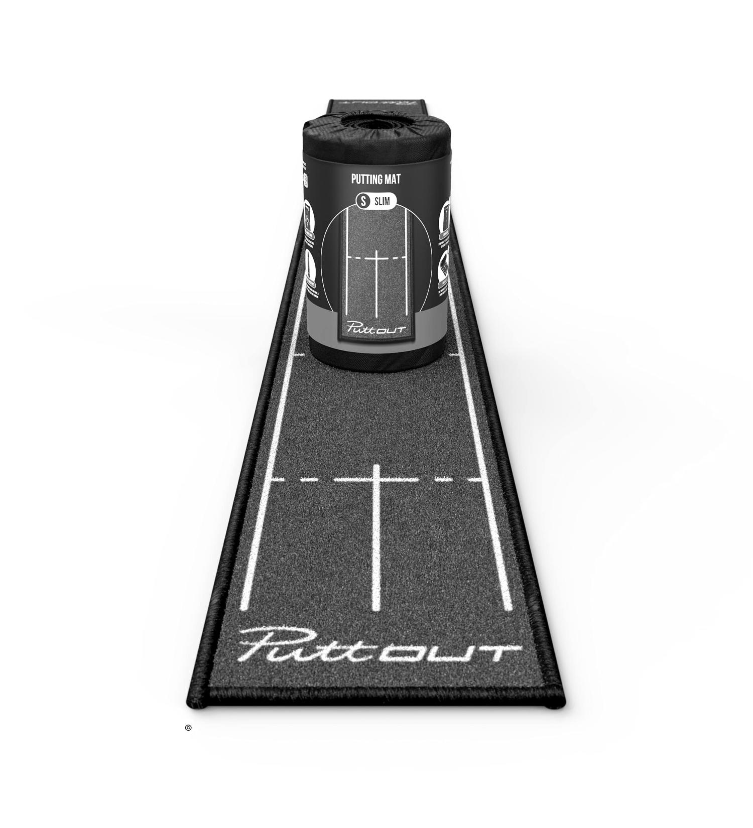 PuttOut Slim Golf Putting Mat - Green | 94.5 x 9.8 - Gray - Buy Online on GoSupps.com
