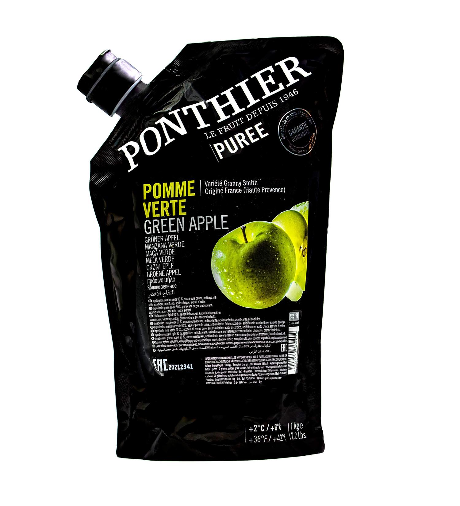 Premium Granny Smith Apple Puree by Ponthier - 12x1kg | Natural Smoothie & Topping Ingredient | No Artificial Additions - Buy Online on GoSupps.com