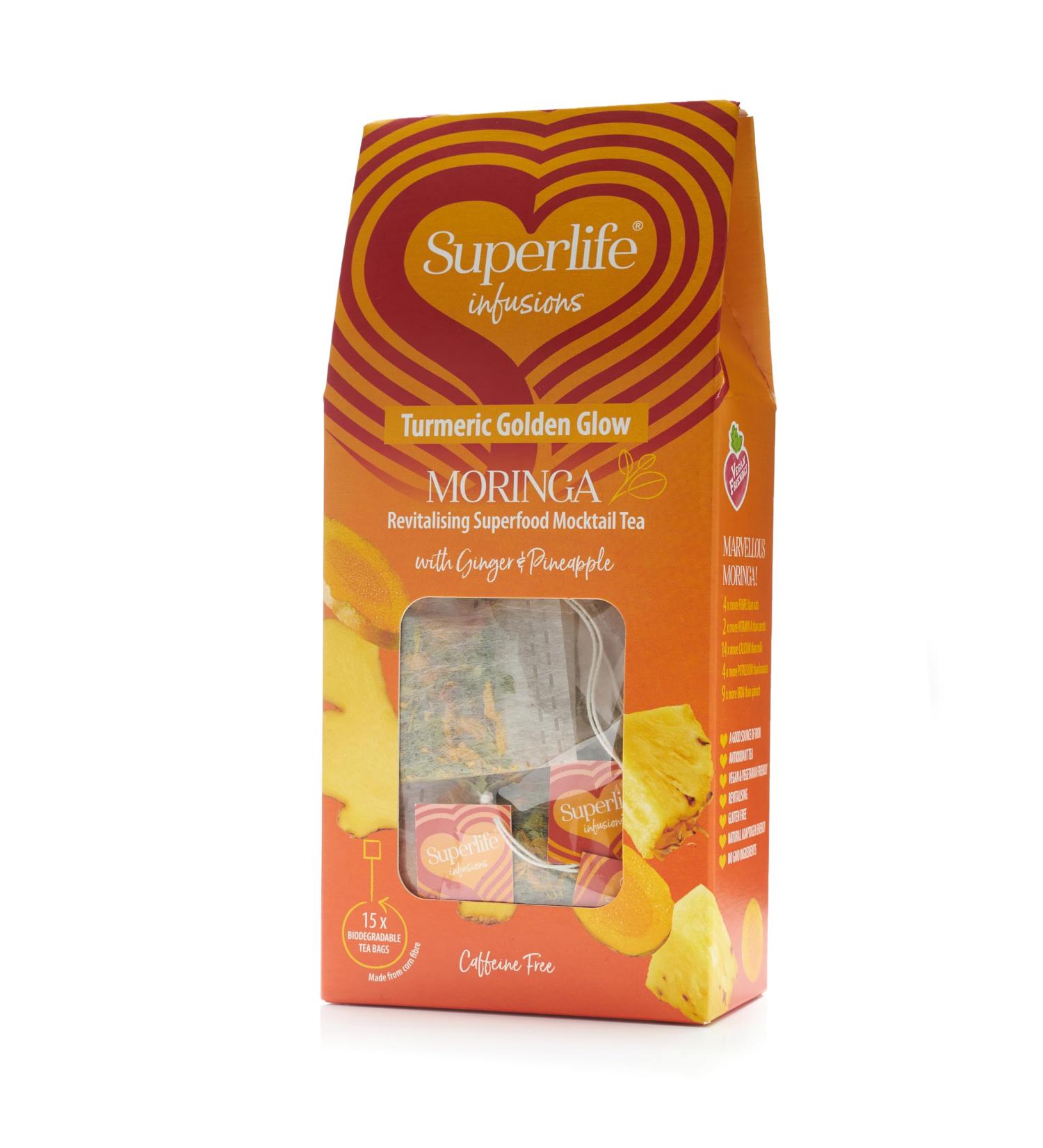 Superlife Infusions Moringa Infused Tea 15 Tea Bags Turmeric Golden Glow - Buy Online on GoSupps.com