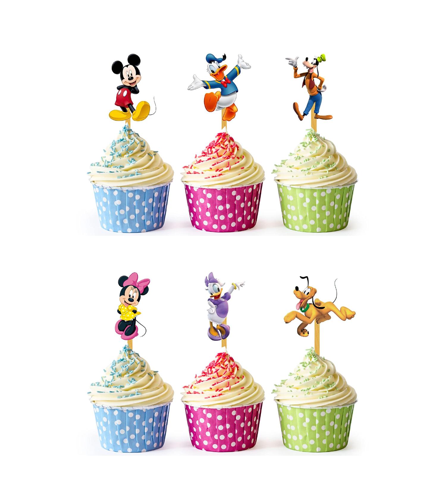 24x Mickey Mouse Cupcake Toppers Strong Picks Happy Birthday D cor Cupcake Decorations for Kids Birthdays - Buy Online on GoSupps.com