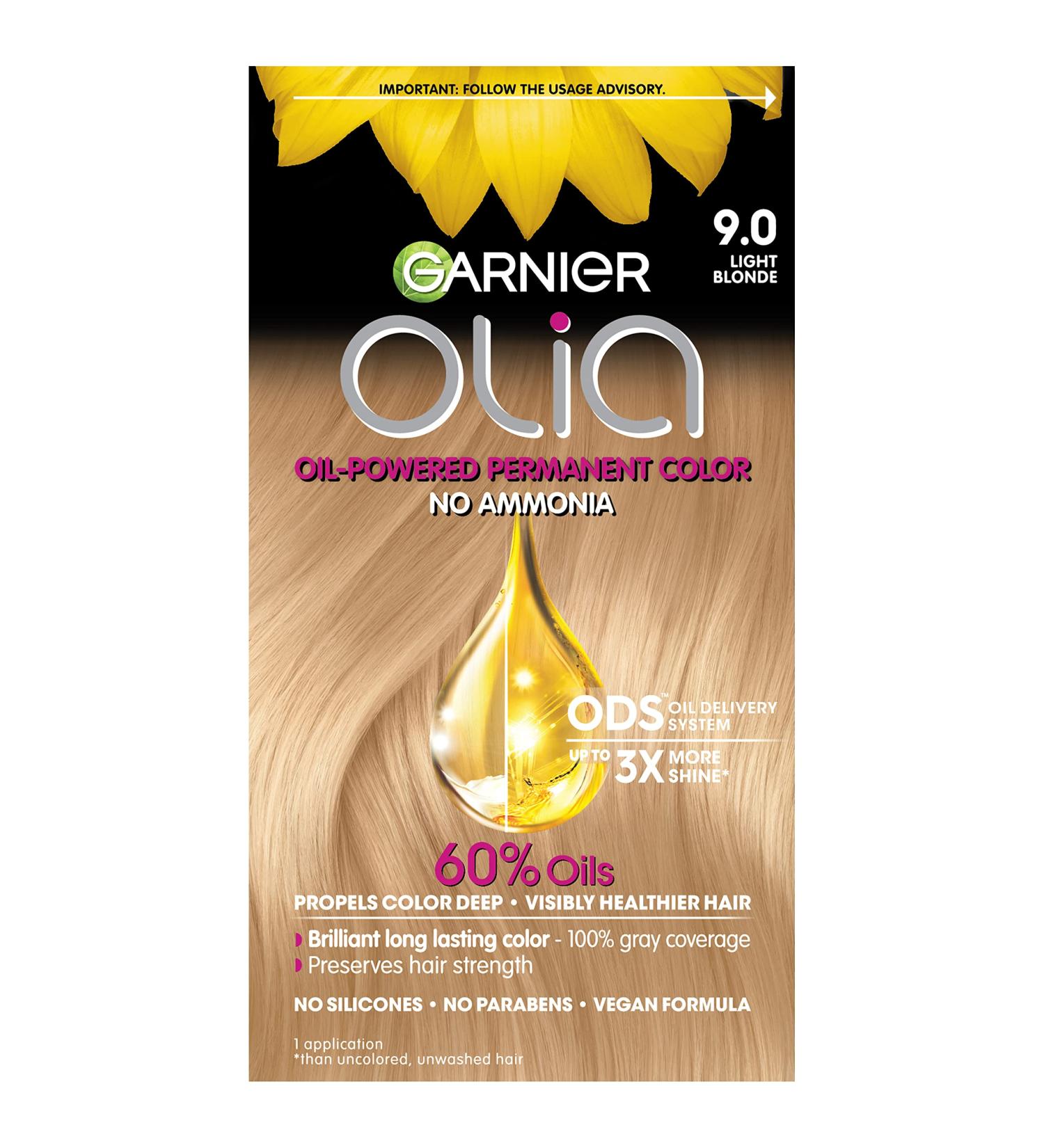 Garnier Olia 9.0 Light Blonde Hair Color 2 Pack - Ammonia-Free, Oil-Rich Permanent Dye - Buy Online on GoSupps.com