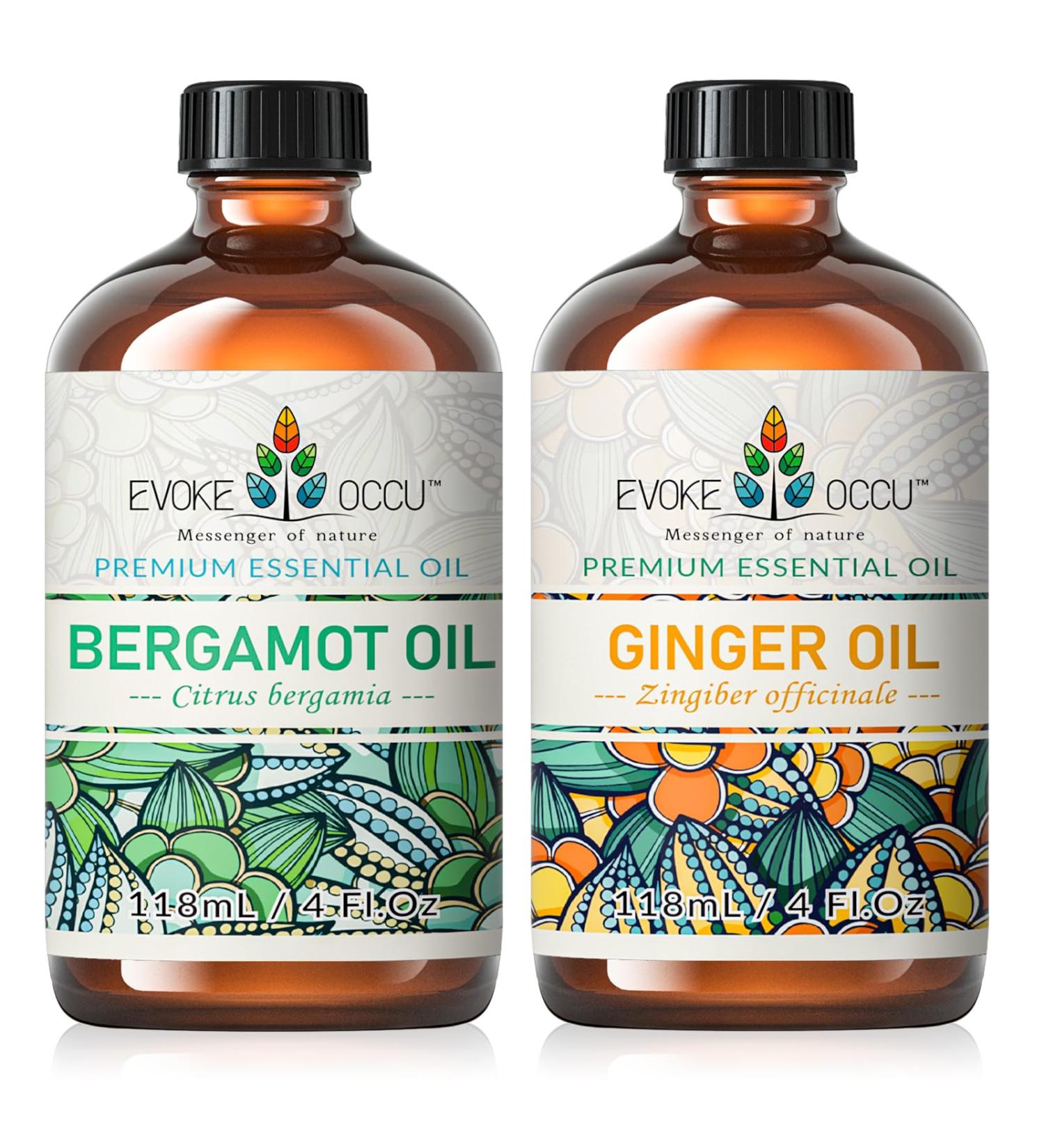 EVOKE OCCU Bergamot Essential Oil and Ginger Essential Oil - 4 Fl Oz - Buy Online on GoSupps.com