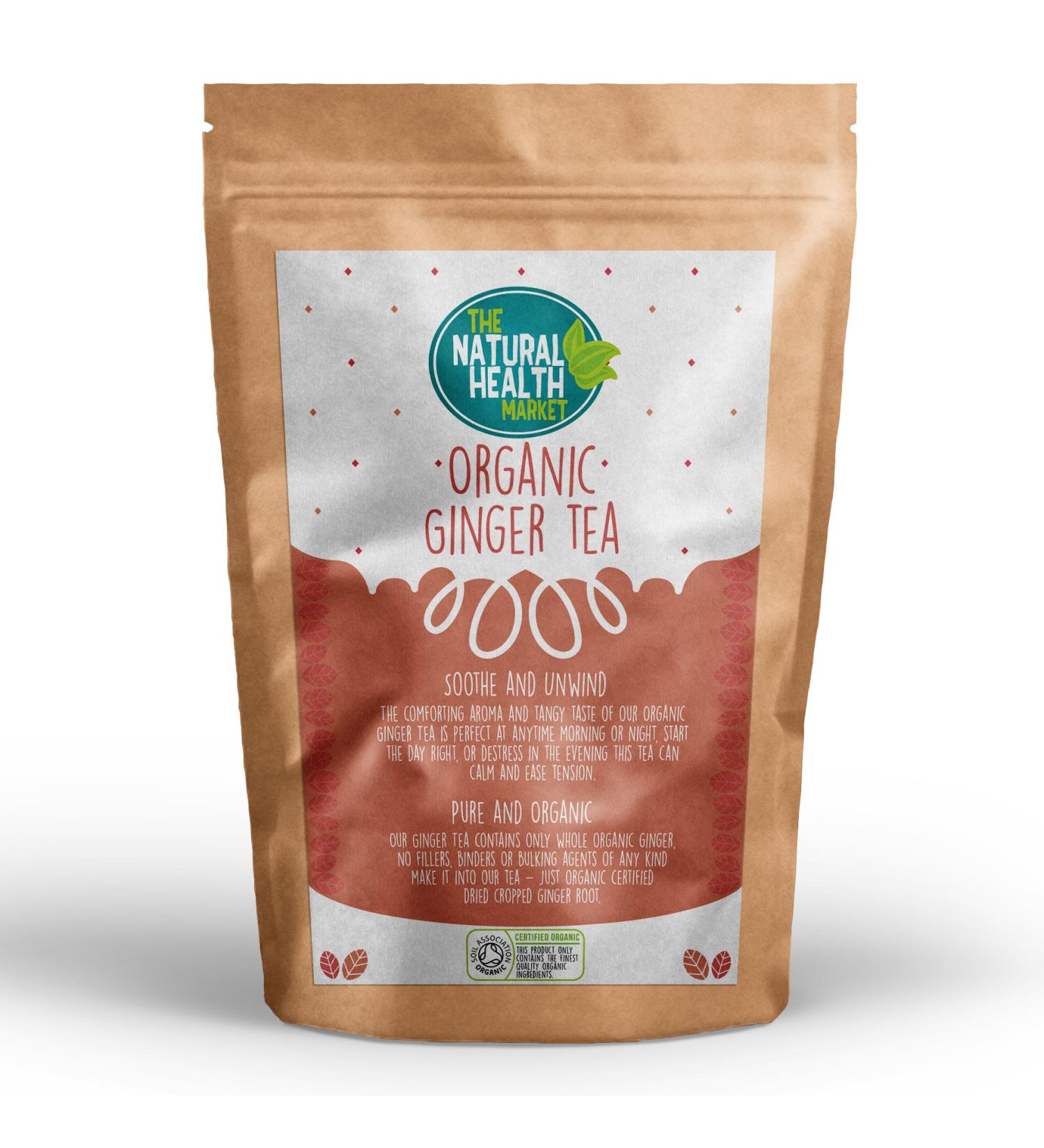 Organic Ginger Tea Bags - Soil Association Certified (50 Teabags) - Buy Online on GoSupps.com