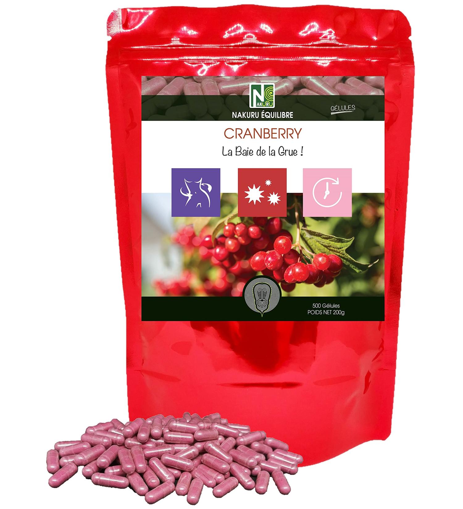  NAKURU NAKURU | Cranberry | Balance Range | Made in France | "La Baie de la Crane!" | (500 Capsules of 400mg / Net Weight: 200g) - Buy Online on GoSupps.com