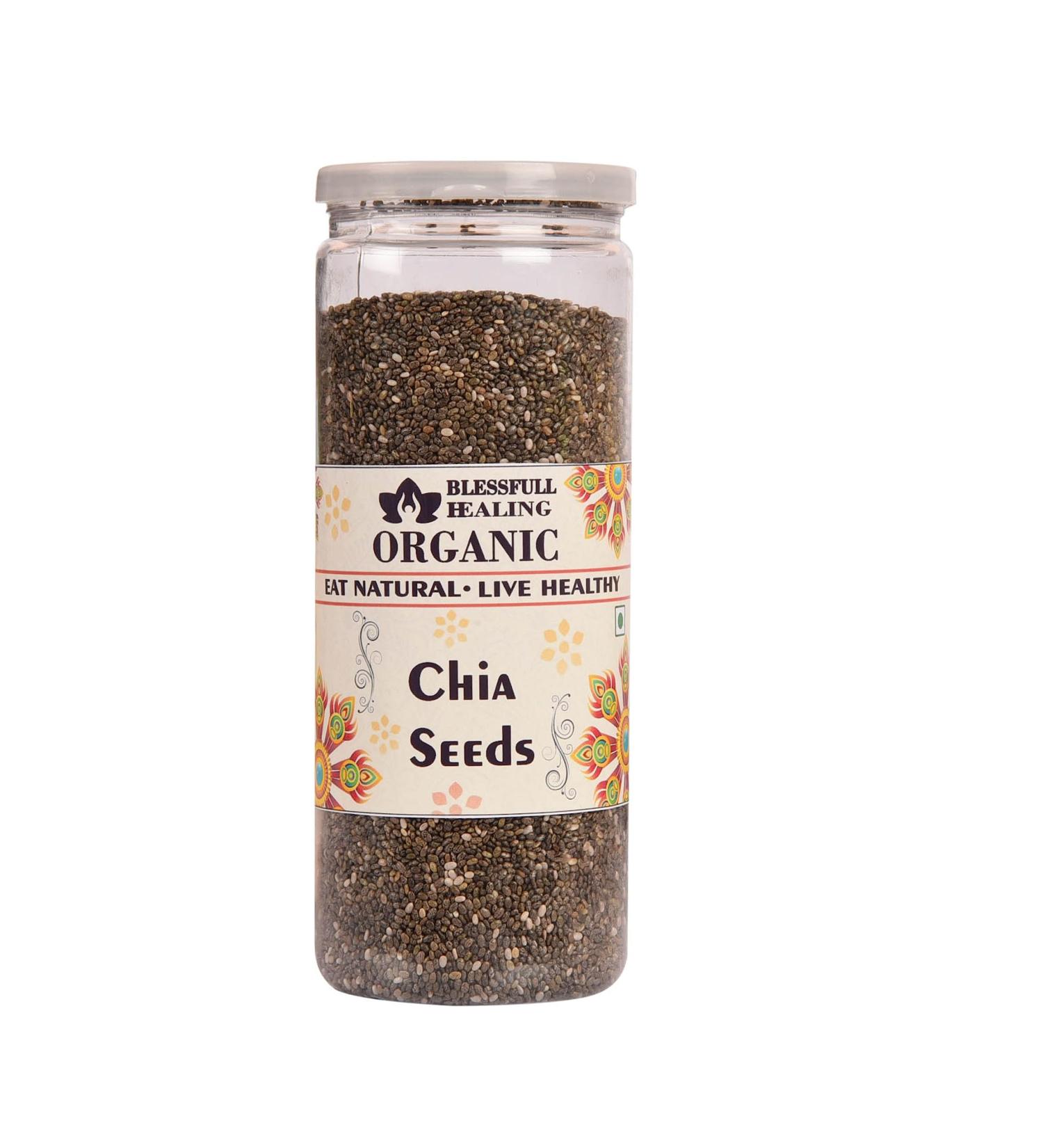 Blessfull Healing Organic Chia Seeds 200 Gram Airtight Container (Packing May Vary)