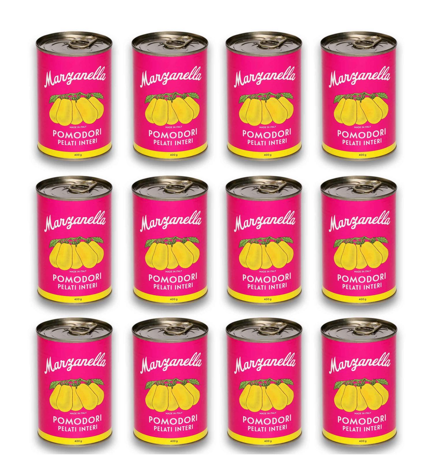 DELICRET - Tomatoes from Campania Southern Italy - authentic Italian tomato flavor - Marzanella yellow tomatoes - 12 x 400g