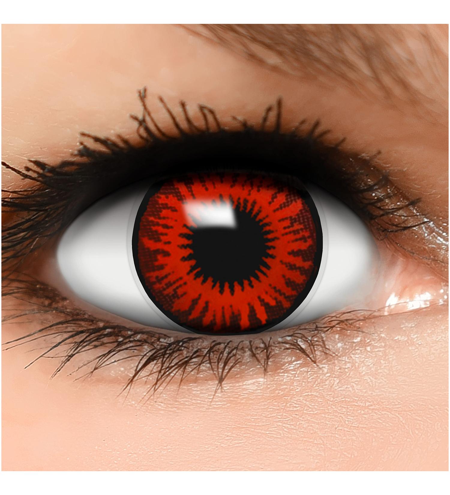 Buy Funzera Red Flower Colored Contact Lenses for Halloween | 2 pcs Non-Prescription Cosplay & Anime Lenses - Buy Online on GoSupps.com