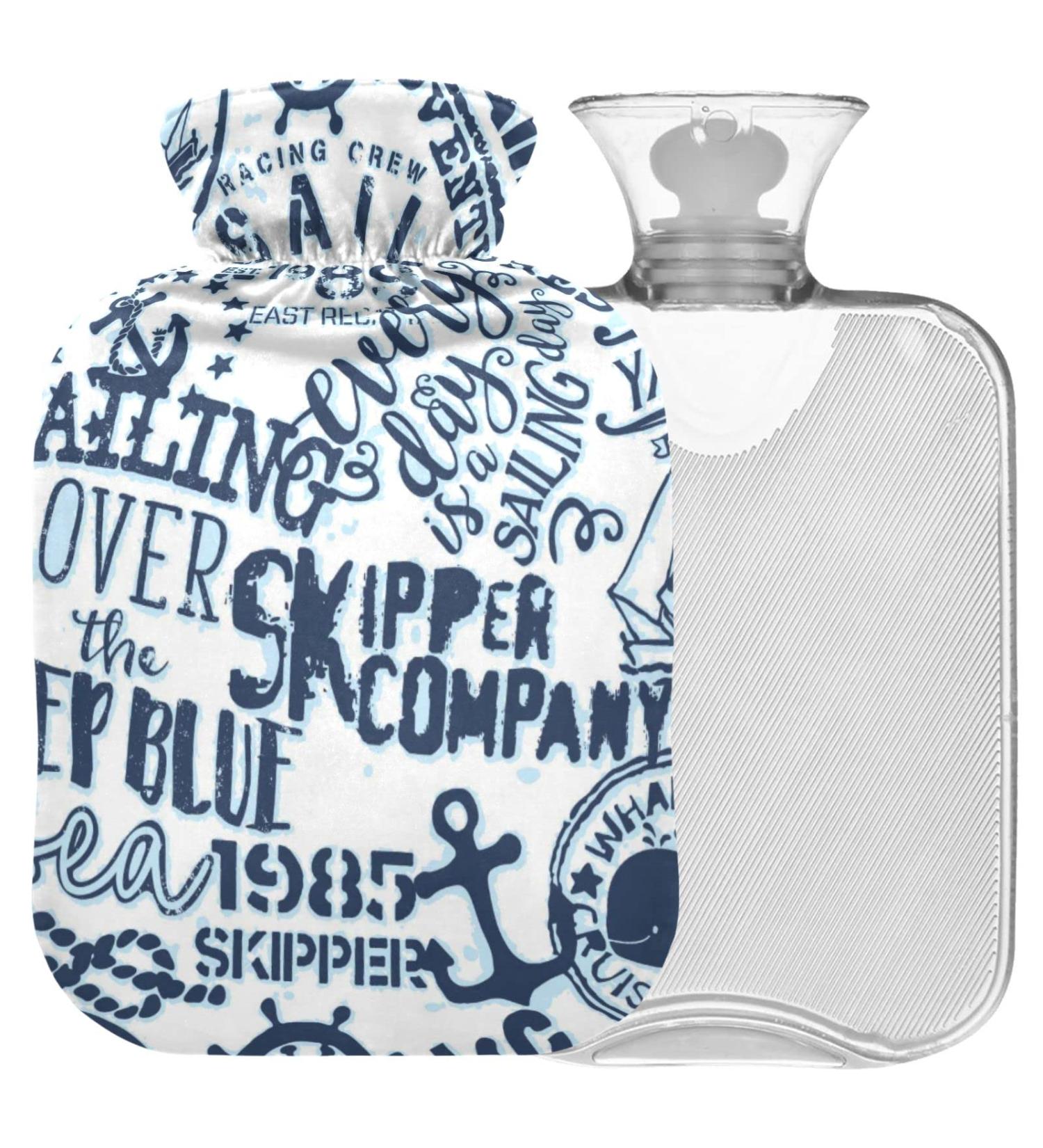 Shop Naanle Vintage Sea Anchor Hot Water Bottle - 1L Heat Bottle for Pain Relief & Therapy | International Shipping Available - Buy Online on GoSupps.com