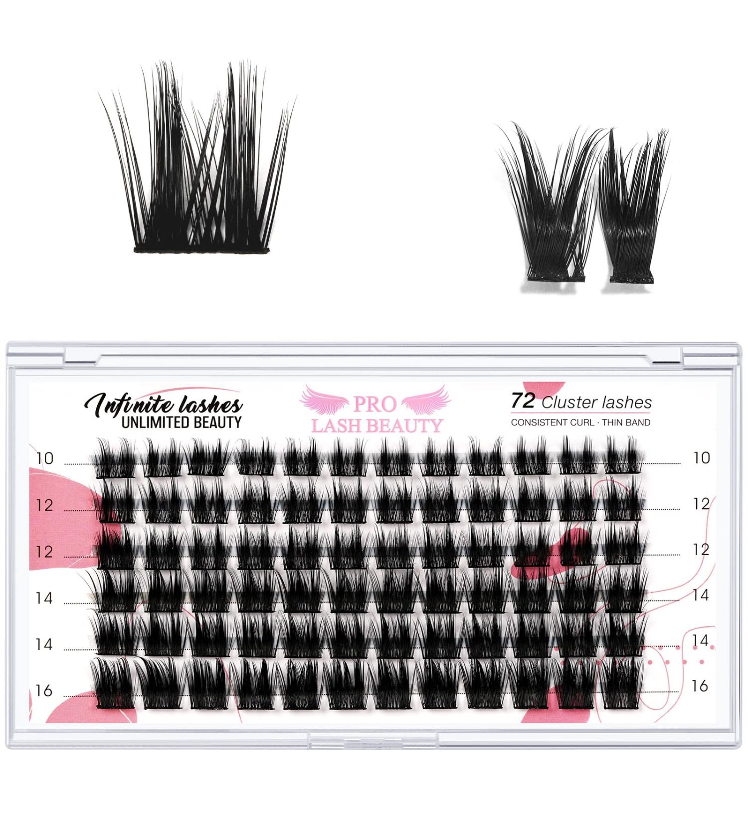 Curl Cheery Lash Clusters 72 Pcs | DIY Lash Extensions 10-16mm | Volume Wispy Individual Eyelash Clusters | Reusable & Soft | C-Curl - Buy Online on GoSupps.com