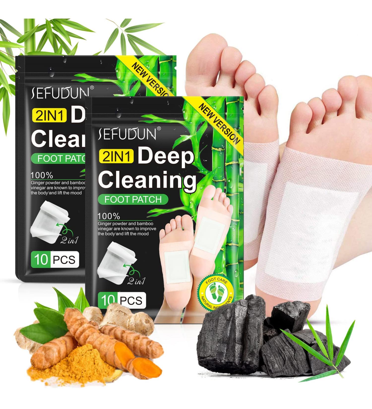 20Pcs Ginger Detox Foot Pads | Natural Bamboo Vinegar Formula | Relieve Stress, Improve Sleep | Deep Cleansing and Dampness Removal - Buy Online on GoSupps.com