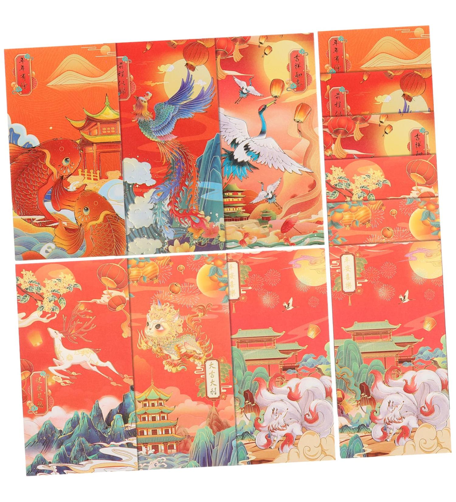 ABOOFAN 36 Pcs Trendy Red Envelope Lucky Money Envelopes Chinese Red Packets Chinese Festival Red Envelopes Chinese Red Envelope Wallet 2023 Year Red Envelope Lunar Calendar Paper Bronzing - Buy Online on GoSupps.com