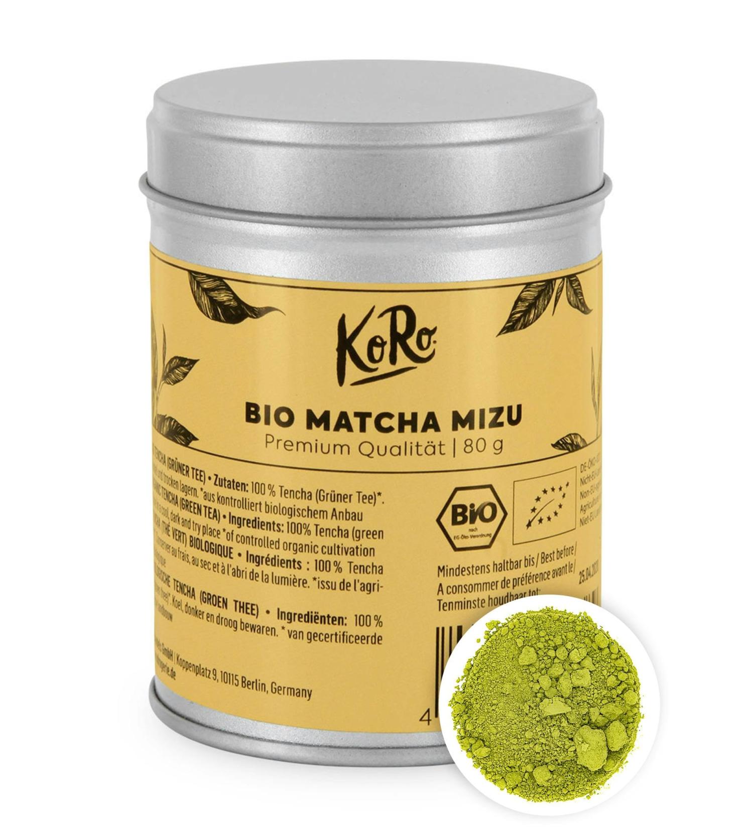 KoRo - Th Matcha bio japonais Mizu 80 g - Qualit premium naturel et d tox en vrac Mizu Pack de 1 - Buy Online on GoSupps.com