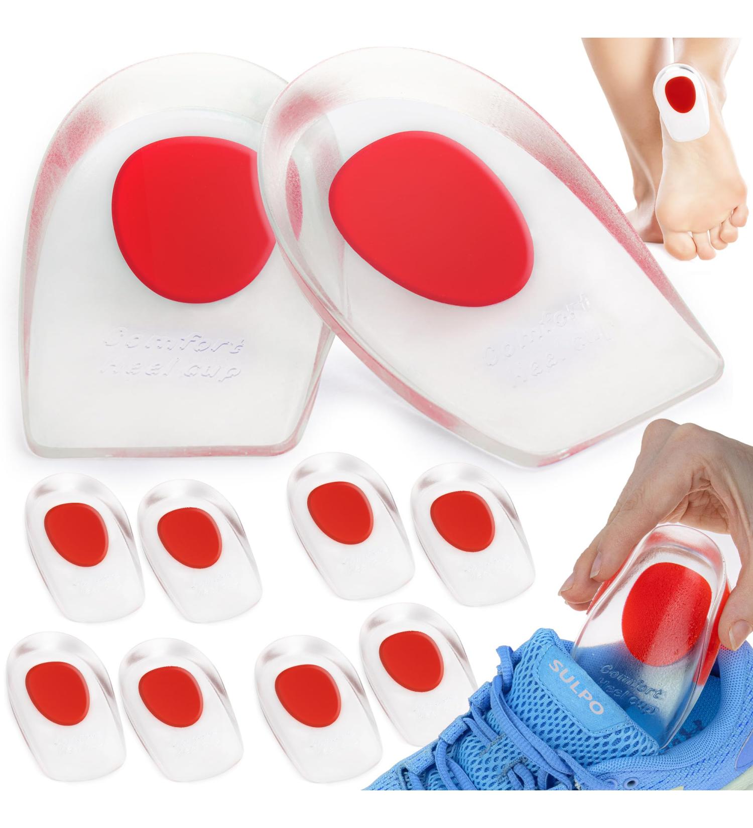 Sulpo Gel Heel Cushions - 5 Pairs of Silicone Inserts for Heel Spur Protection - Comfortable Gel Insoles for Men & Women - Sizes 36-39 - Buy Online on GoSupps.com