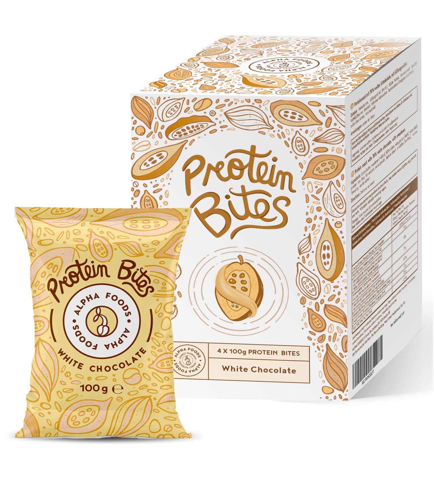 Alpha Foods Whey Protein Snack Bar - 78% White Chocolate High Protein Alternative | 400g - Buy Online on GoSupps.com