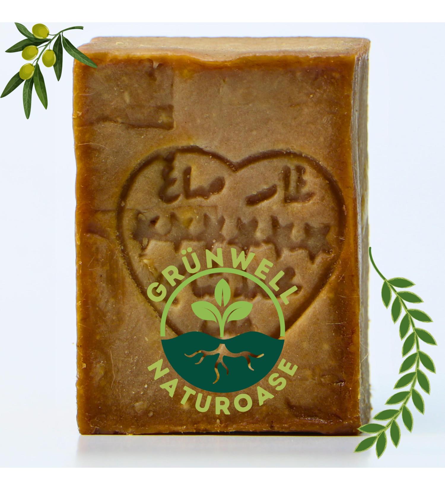Gr nwell Naturoase Aleppo Soap 190g | 20% Laurel & 80% Olive Oil | Natural Face & Body Care | Dermatest Excellent | Buy Internationally - Buy Online on GoSupps.com