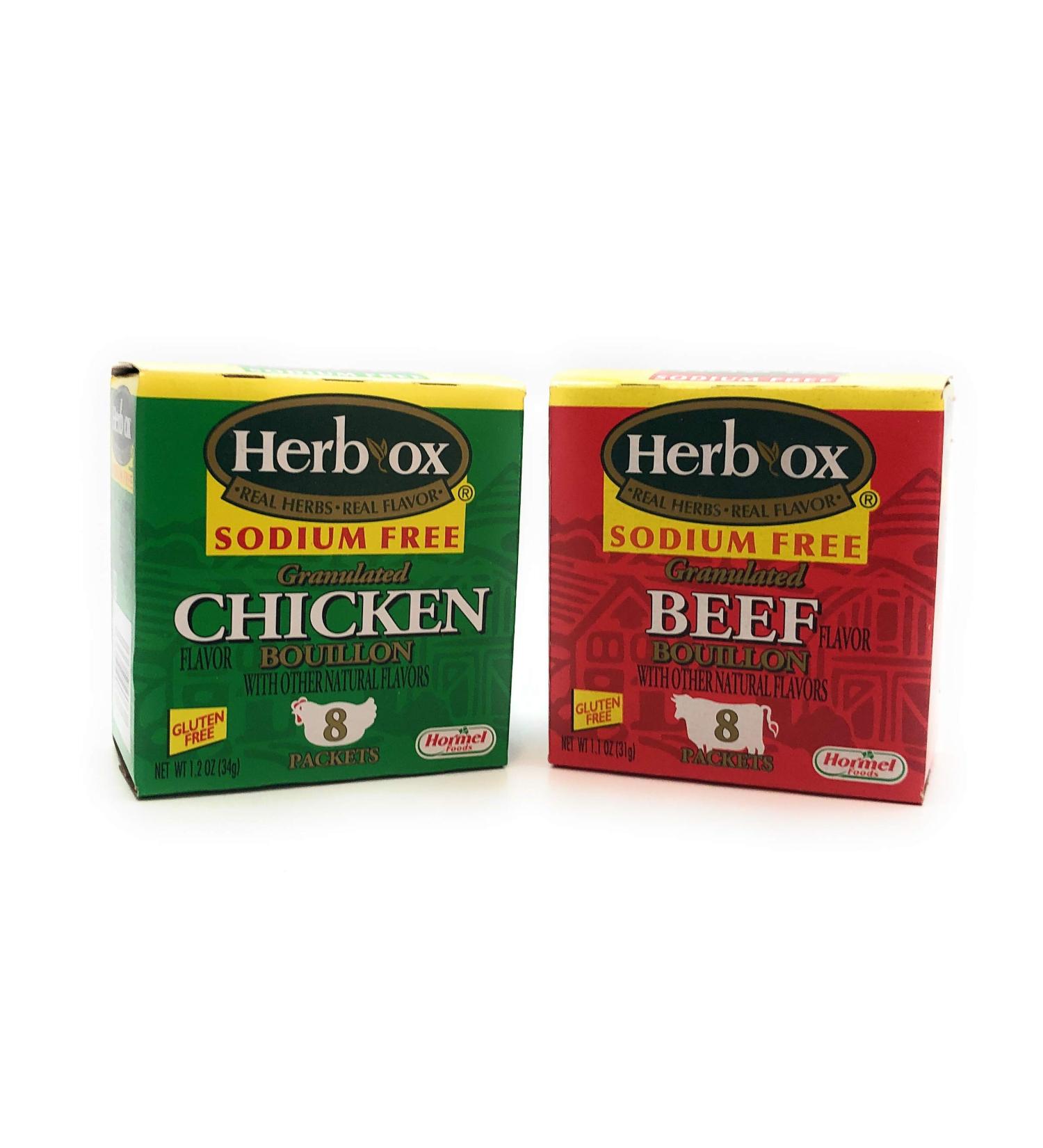 Herb-Ox Sodium Free Bouillon Bundle - Beef and Chicken - 16 Packets Assortment - Buy Online on GoSupps.com