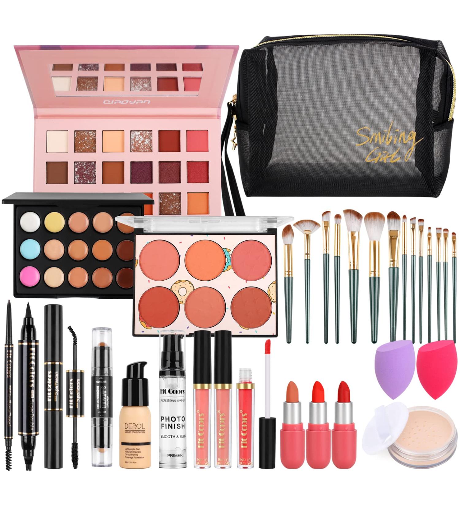 LYMYBETY Makeup Set - Portable Cosmetic Starter Kit with Storage Bag | Travel-Friendly Palette for Eyeshadow, Foundation, and Lip Gloss - Ideal for Teens & Adults (Style B) - Buy Online on GoSupps.com