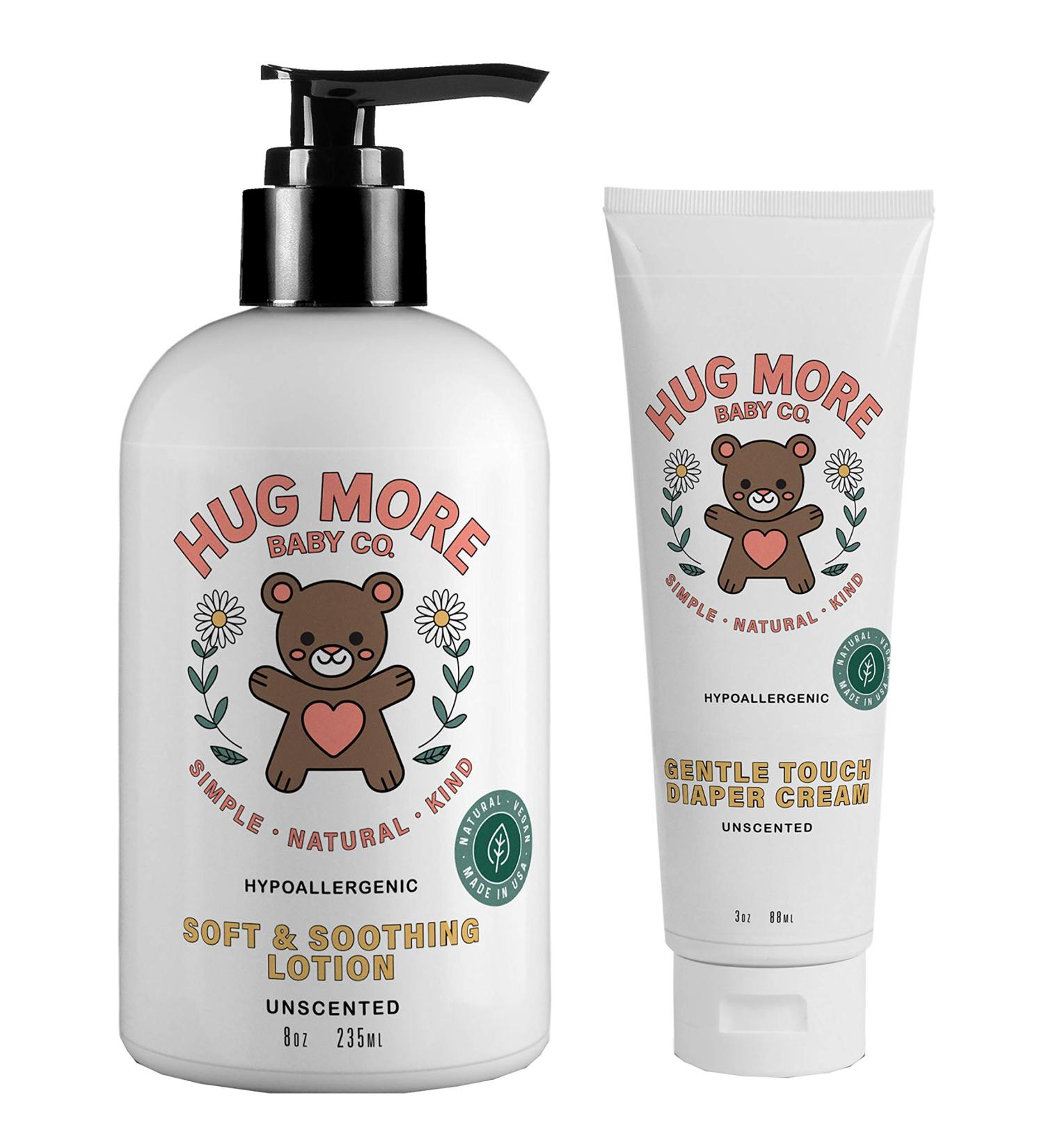 Hug More Baby Diaper Cream 3 Oz & Baby Lotion 8 Oz Pack of 2 Unscented Hypoallergenic Suitable for Newborn Babies  - Buy Online on GoSupps.com