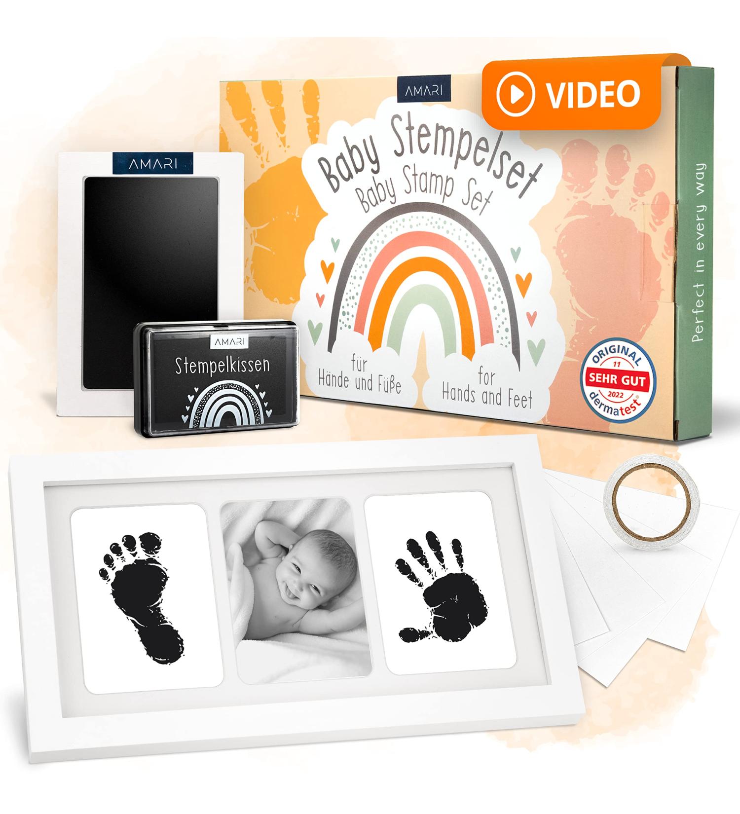 Amari Baby Handprint & Footprint Set - Perfect Birth Gift with Stamp Cushions & Printing Cards - Cherished Keepsake Frame for Baby Parties - Buy Online on GoSupps.com