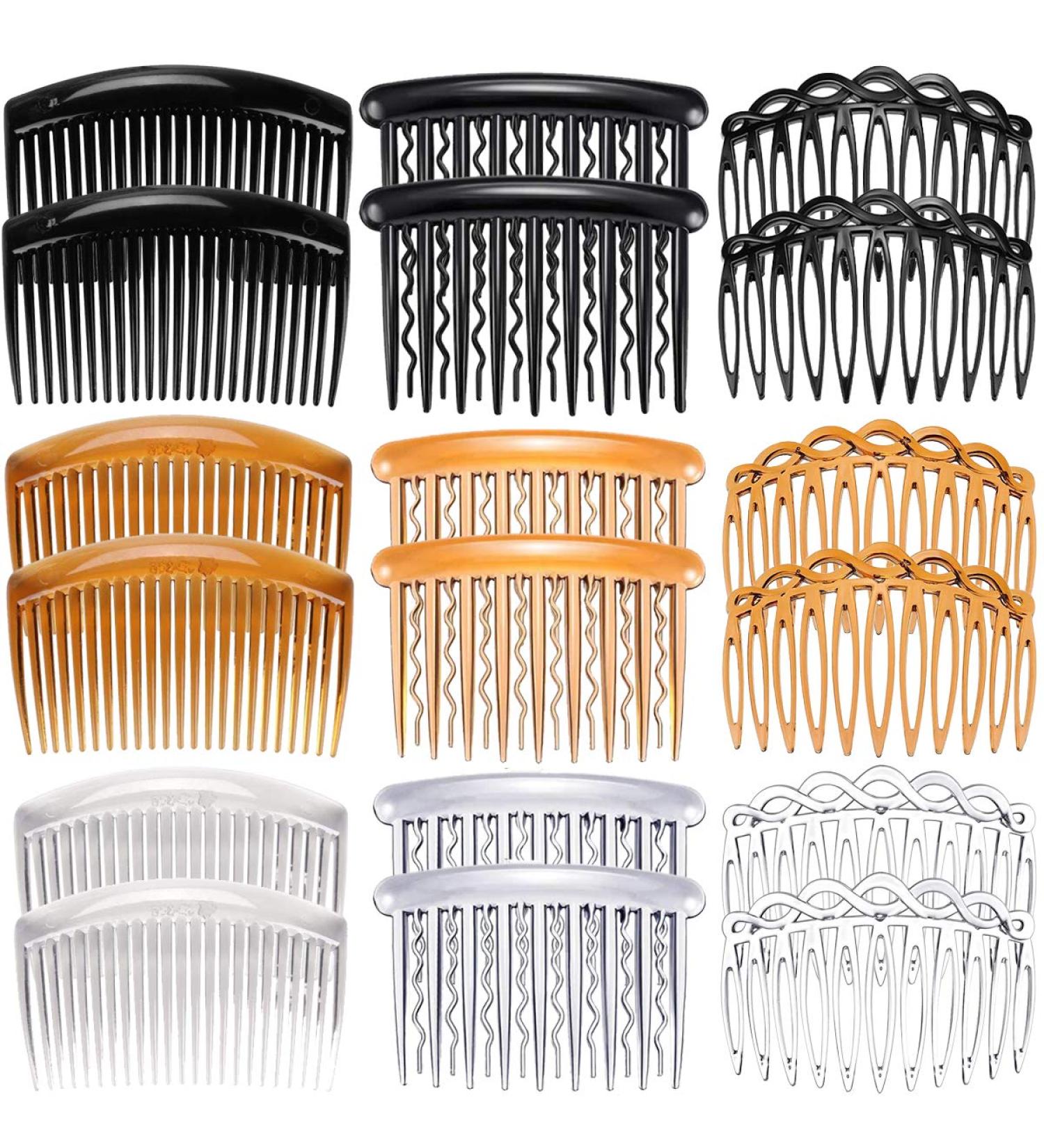Hair Side Combs 18PCS French Hair Combs Set for Women Girls Plastic Twist Comb with 23/17/11 Teeth for Fine Hair Hair Accessory (Multicolor) - Buy Online on GoSupps.com