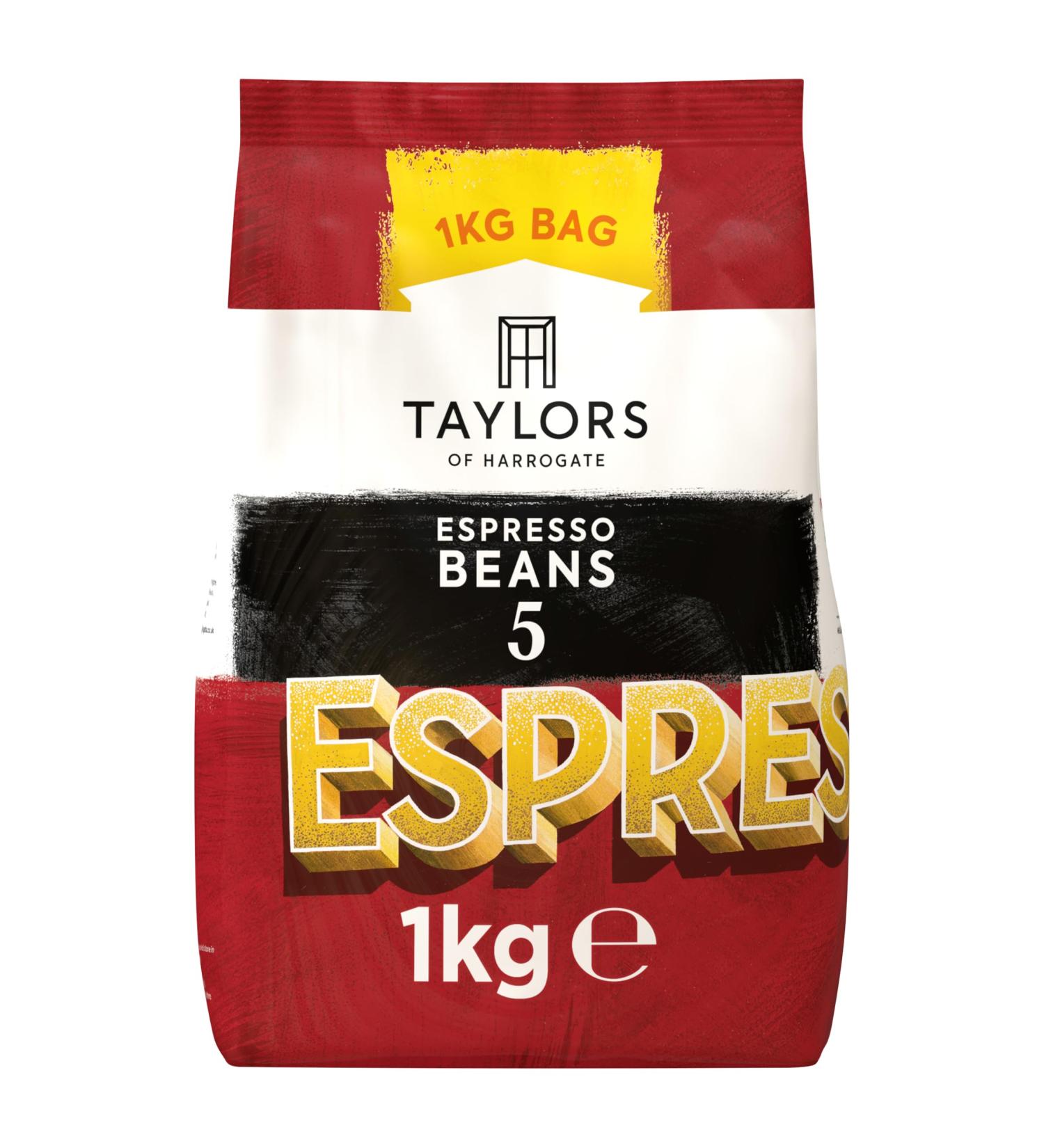 Taylor's of Harrogate Espresso Beans 1kg - Premium Espresso Coffee, Rich Flavor - Pack of 1 - Buy Online on GoSupps.com