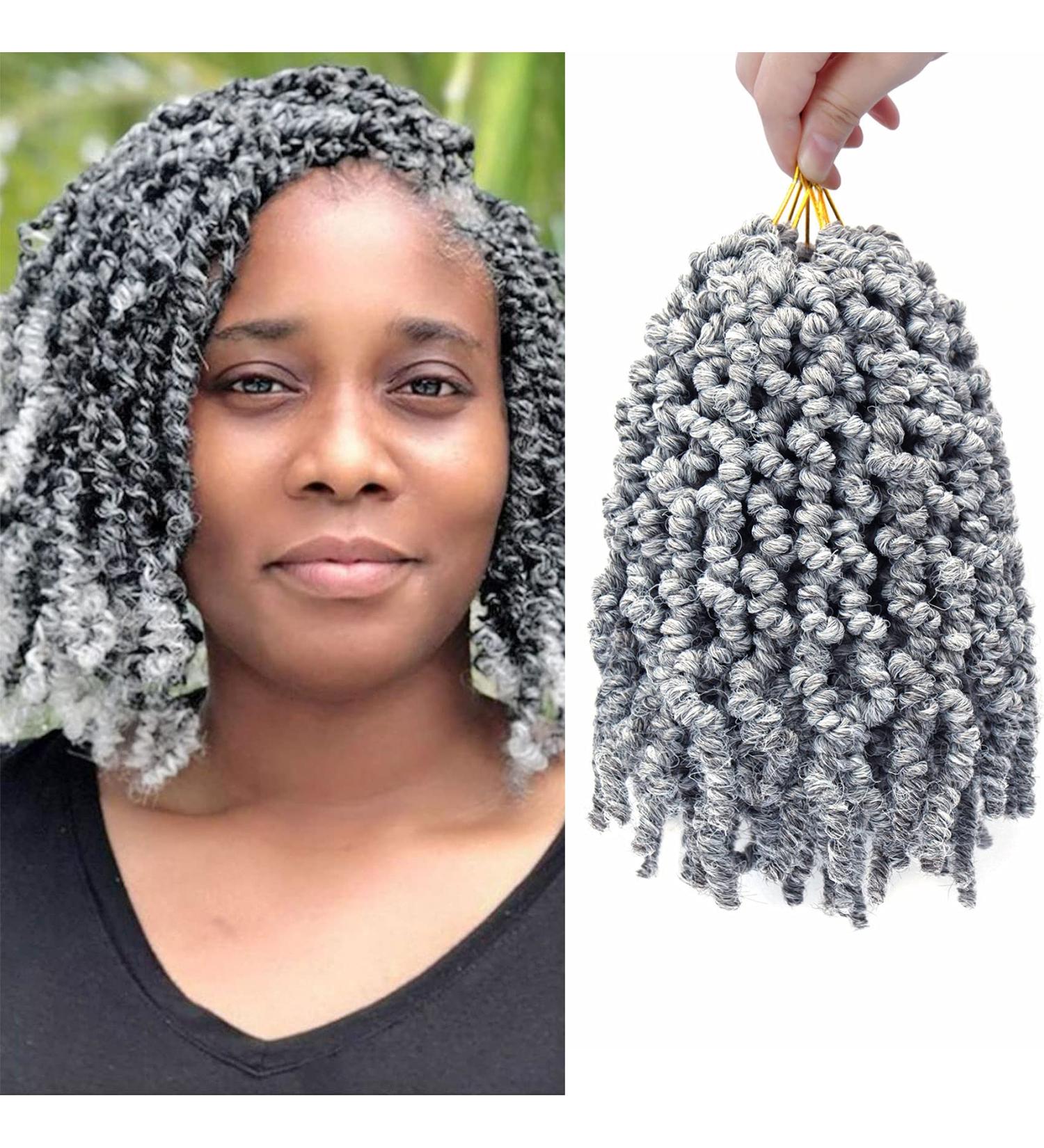 Gray 3 Pack Pretwisted Spring Twist Crochet Hair - 8 Inch Curly Braiding Hair (18 StrandsPack) - Buy Online on GoSupps.com