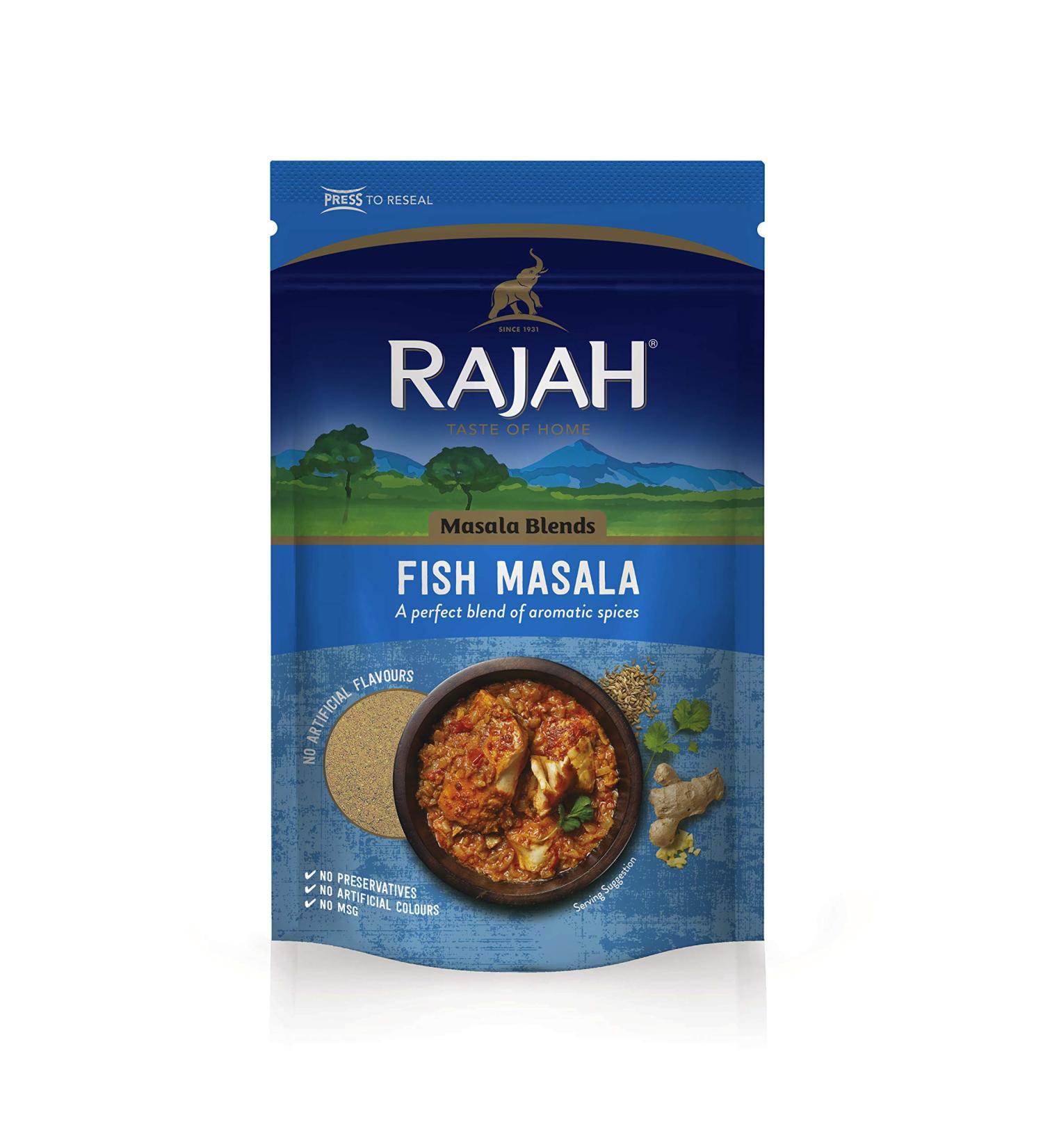 Rajah Fish Masala | Authentic Fish Curry Powder Seasoning (80g) - Buy Online on GoSupps.com